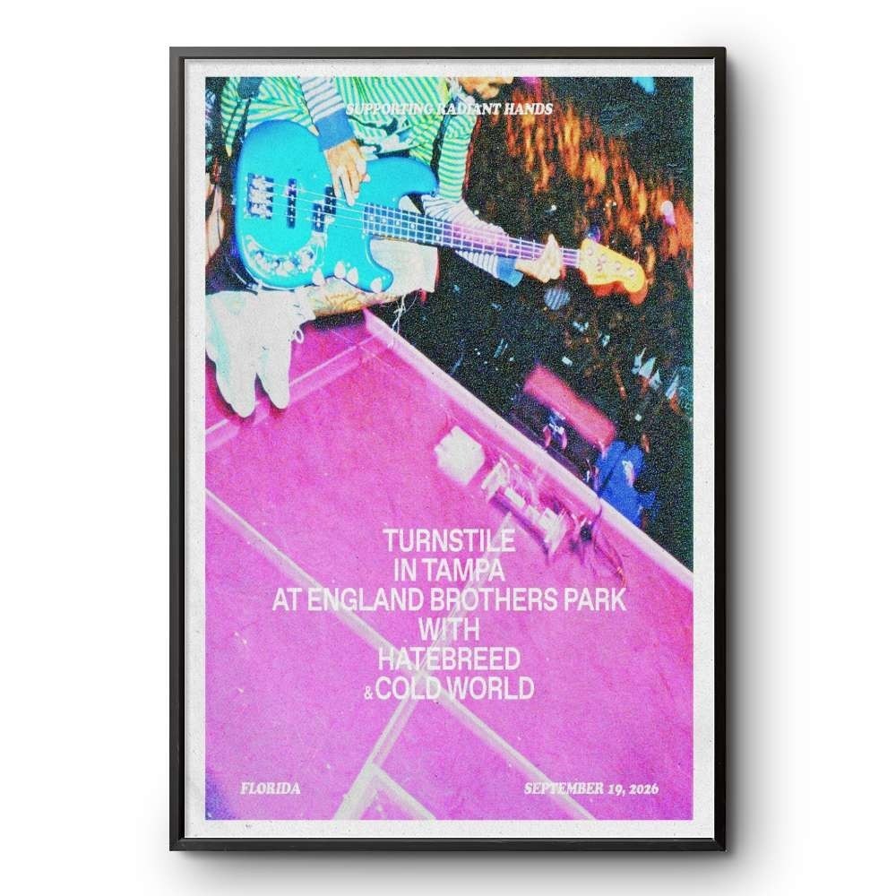 Turnstile Poster Tampa FL England Brothers Park 2026 Concert Tour