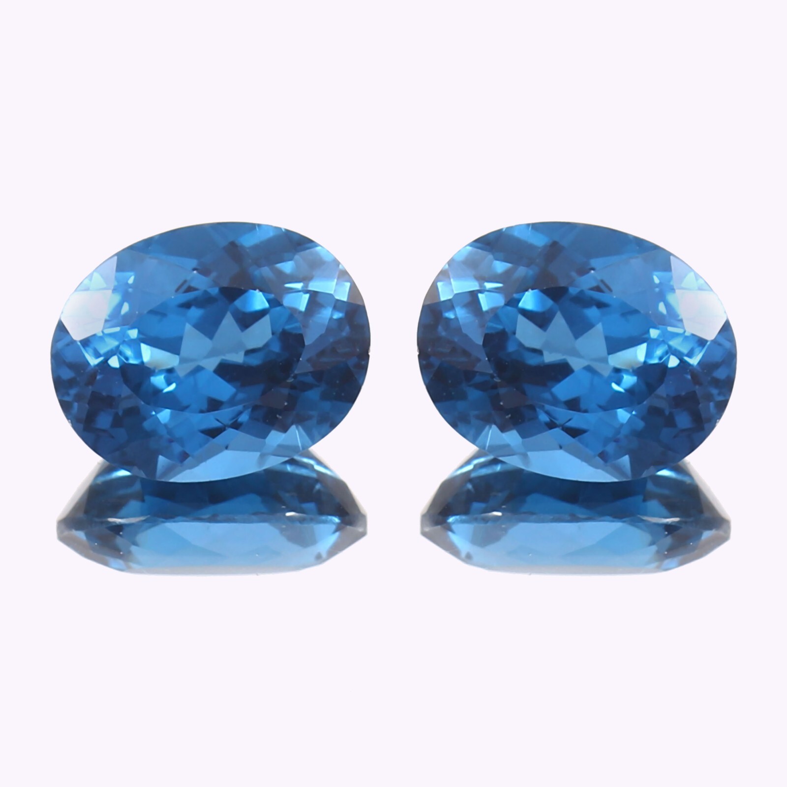 Natural Brazilian Aquamarine 14 x 12 MM Loose Oval Cut Gemstone Matching Pair