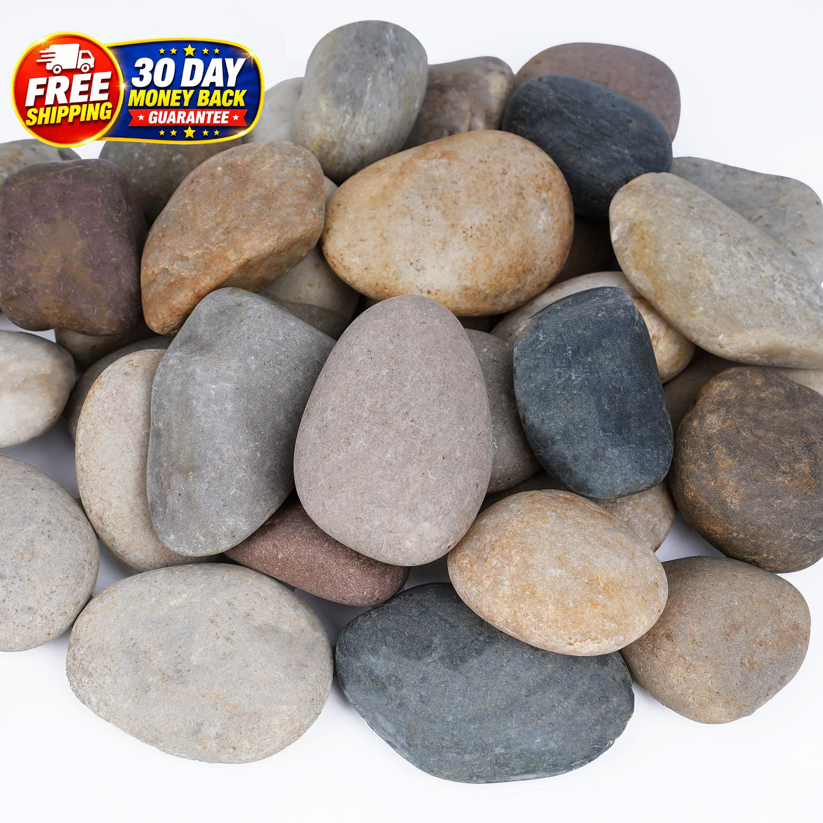 20 lbs River Rocks for Landscaping, Planters, 3\ 20 lbs River Rocks for Landscaping, Planters, 3\