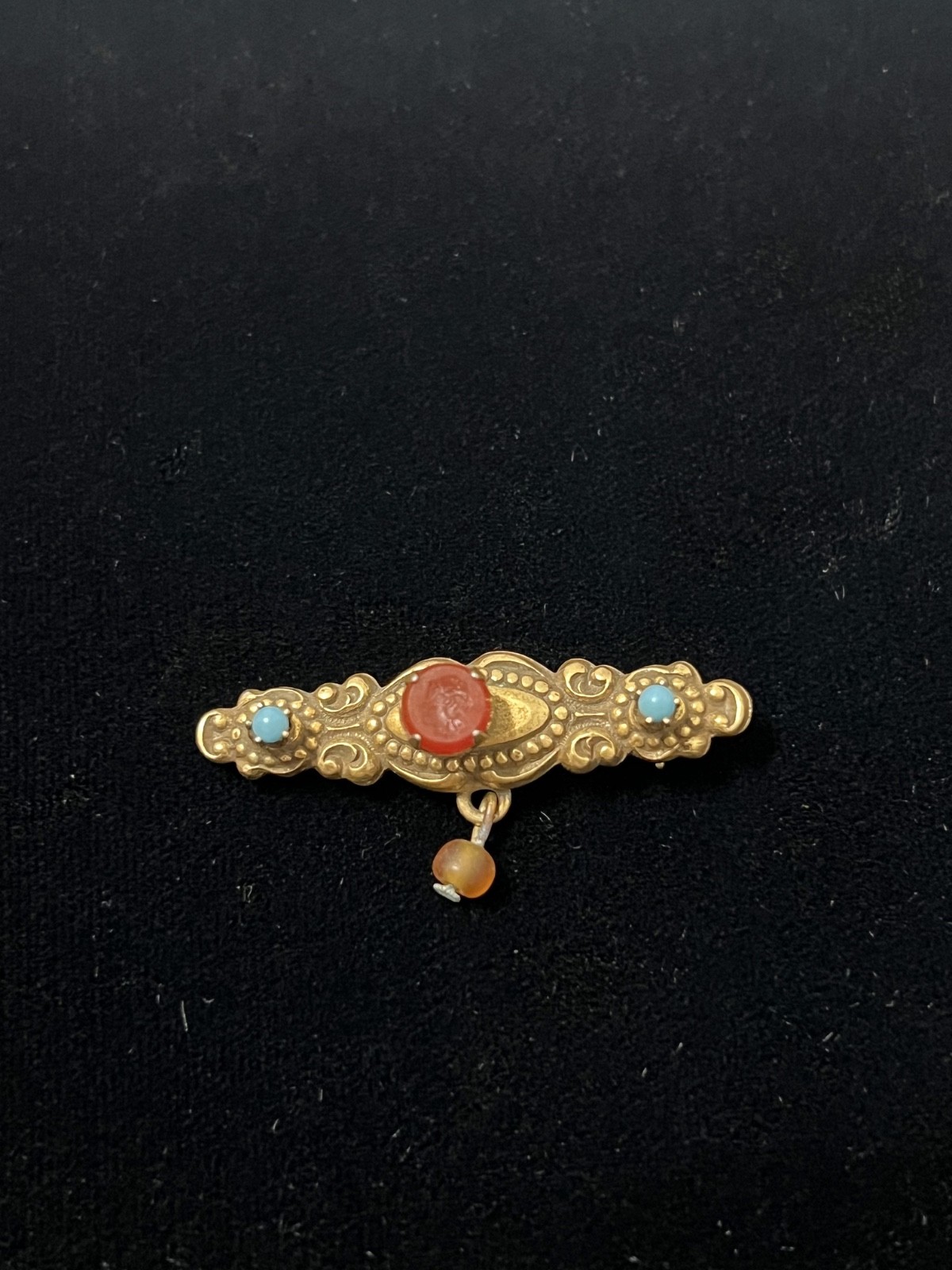 Rare Victorian Style Antique Bar Pin Brooch Cameo Engraved Rare Victorian Style Antique Bar Pin Brooch Cameo Engraved