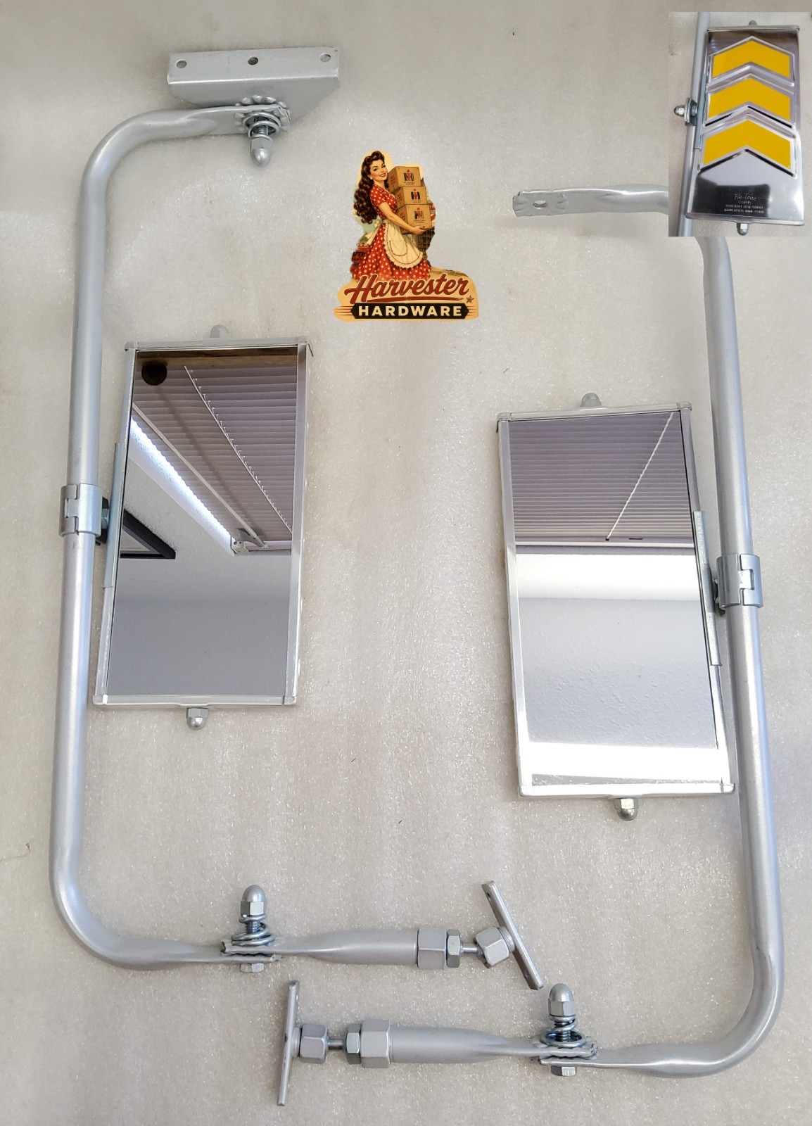 NOS Pair Re-Trac 5x10 Mirror West Coast Style V-160 Aluminum 