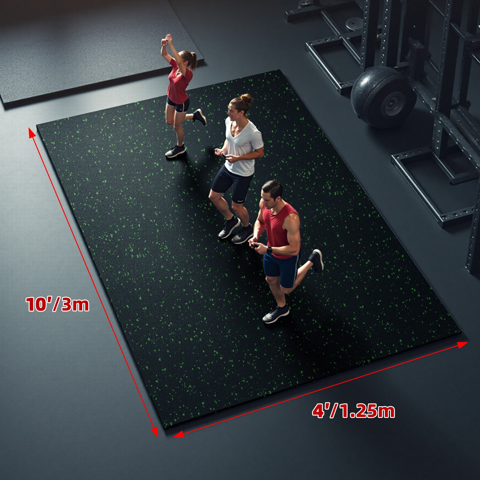 Rubber Gym Floor Roll Heavy Duty Home Gym Exercise Flooring Non Slip 6mm Thick