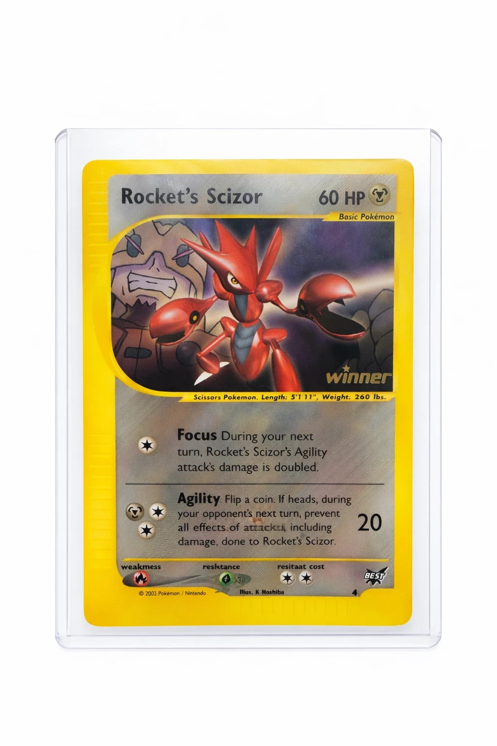 Rocket’s Scizor Winner Promo 60 HP Pokémon Card 2003 WOTC Black Star NM