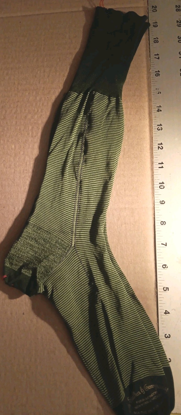 VINTAGE FRENCH MADE Expressly 4 A.SULKA & CO LISLE STRIPE SOCK 20\