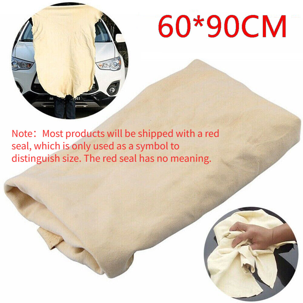 Natural Chamois Leather Car Drying Towel Shammy Cleaning Cloth Absorbent 60x90cm