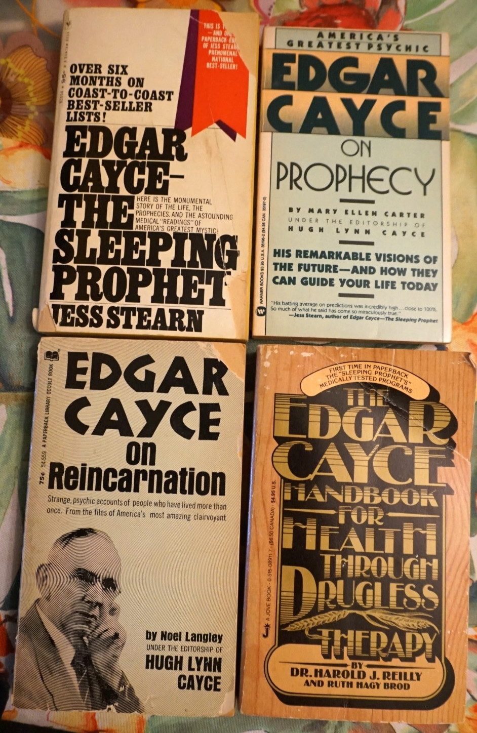 Lot 4 Vintage Edgar Cayce  Vintage PB- Sleeping Prophet, Reincarnation, Health
