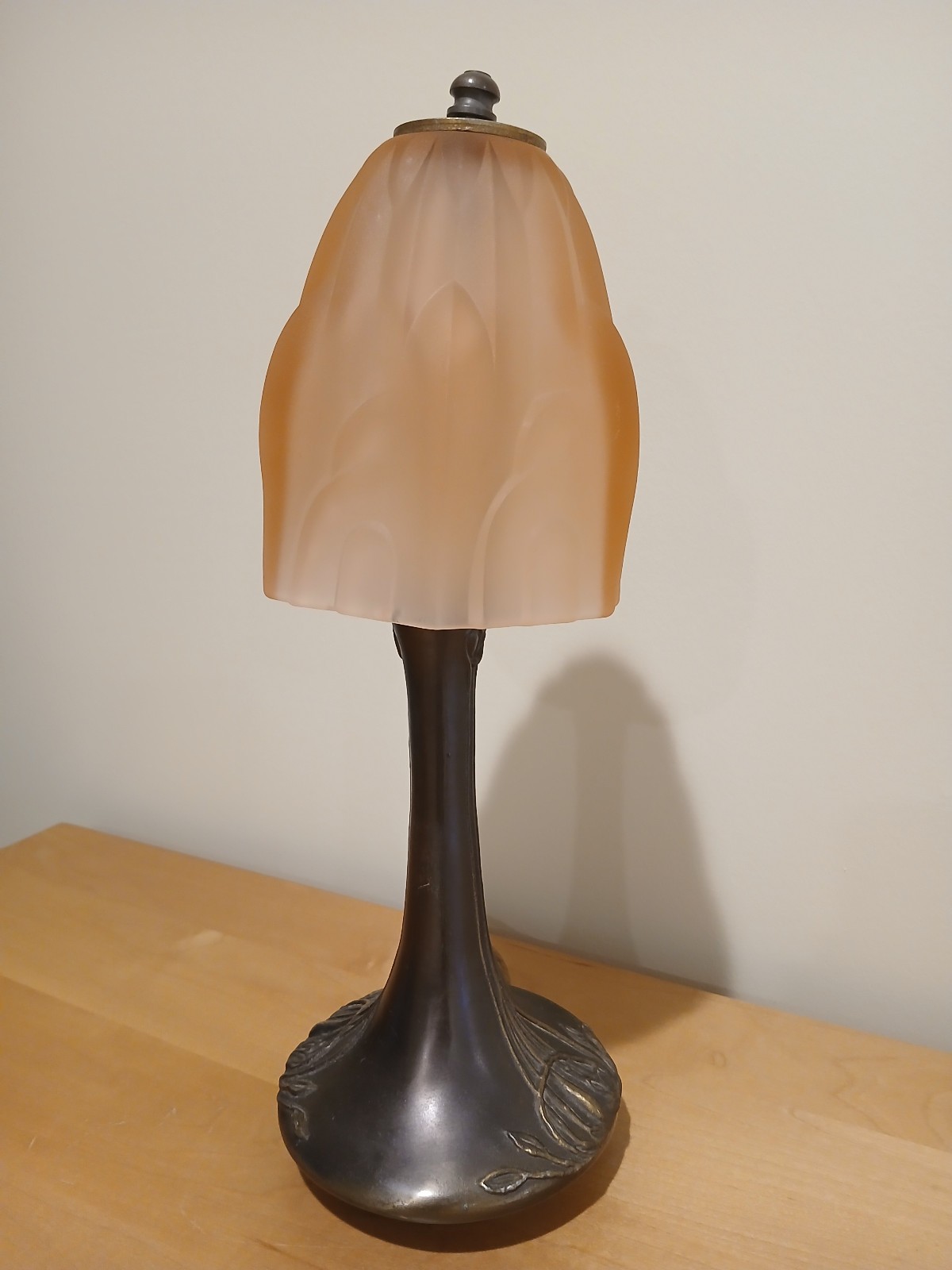 Vintage 1983 Sarsaparilla Deco Designs Art Nouveau Revival Lamp Frosted Glass