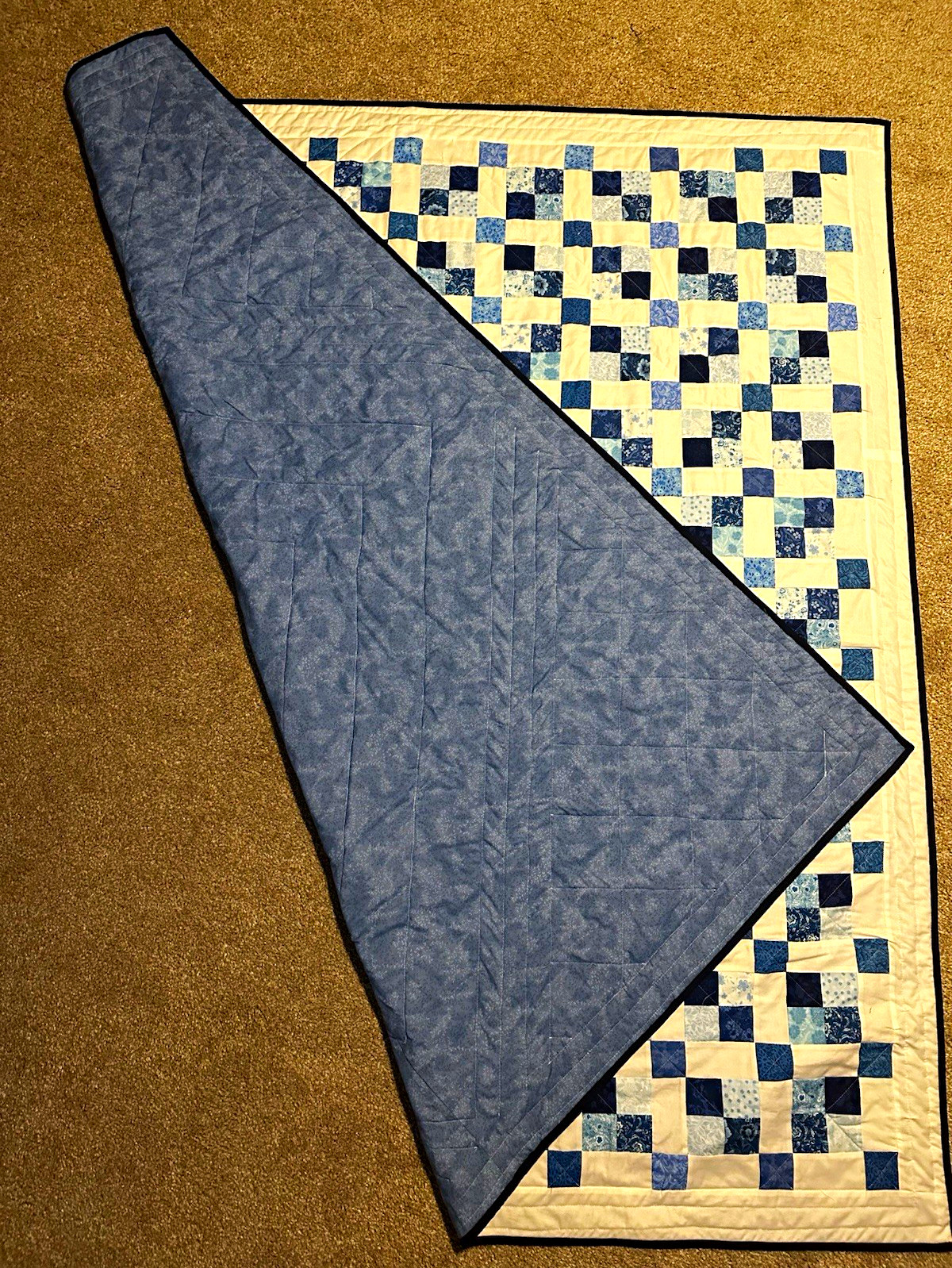 Handmade patchwork quilt 65”x70” Handmade patchwork quilt 65”x70”