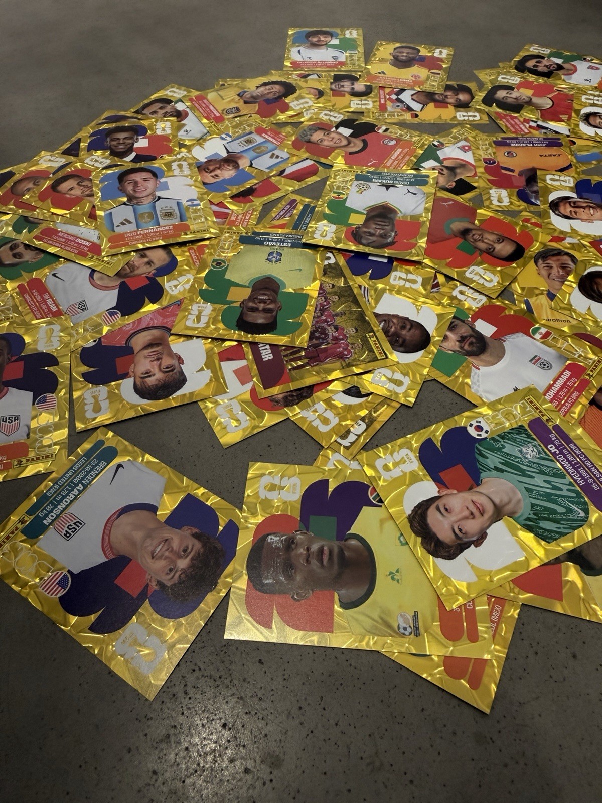 2026 Panini FIFA World Cup GOLD Crumple 80 Sticker Lot NO DUPLICATES RARE
