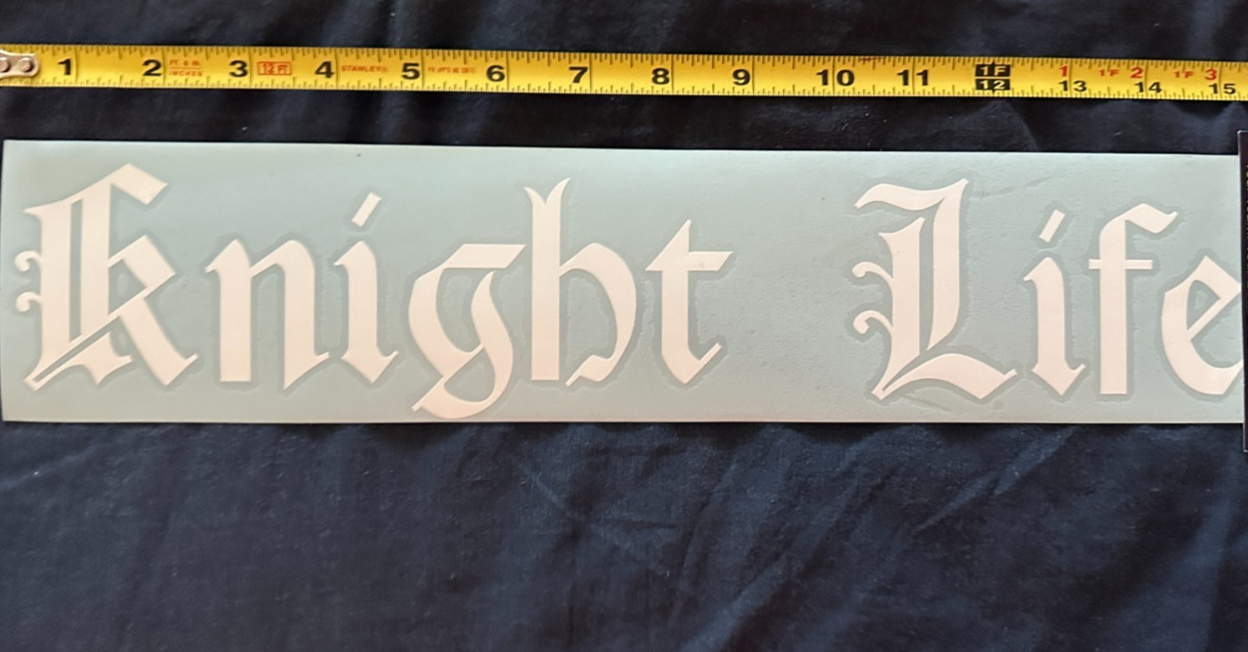 Knight Life sports Decal for Trucks, Boats, Cars and Coolers