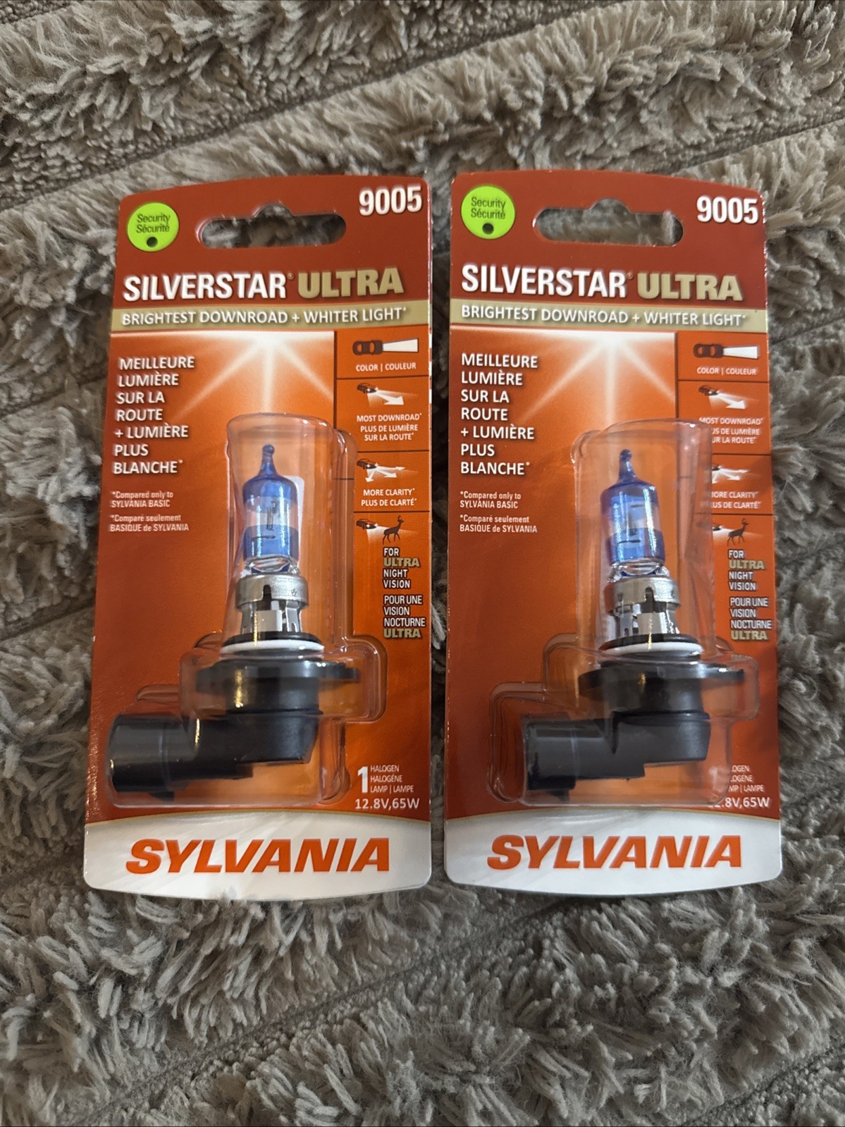 Sylvania SilverStar Ultra 9005 HB3 65W Two Bulbs Light DRL Daytime Upgrade Lamp