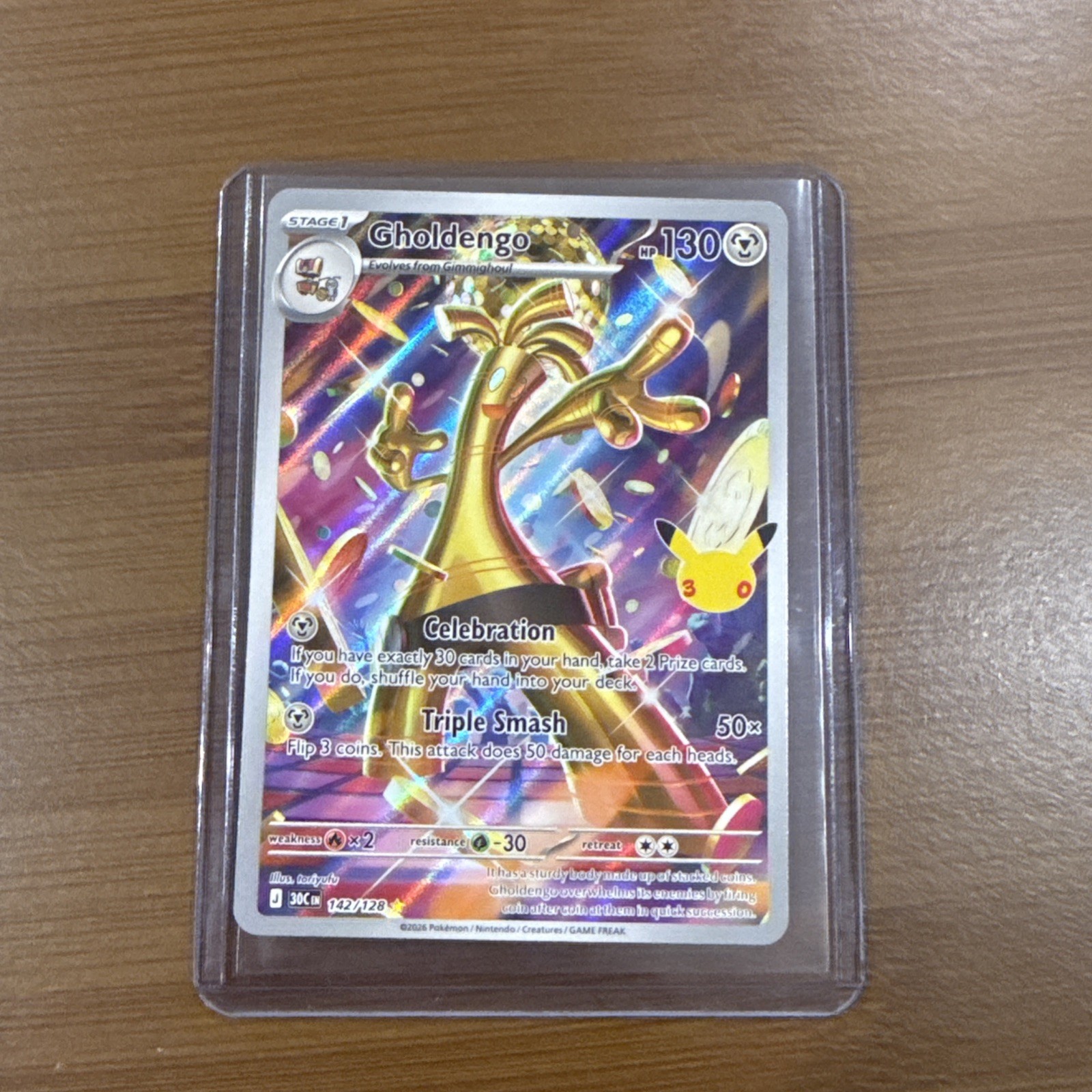 Pokémon 2026 Gholdengo 142/128 30th Anniversary Celebration NM Pokémon 2026 Gholdengo 142/128 30th Anniversary Celebration NM