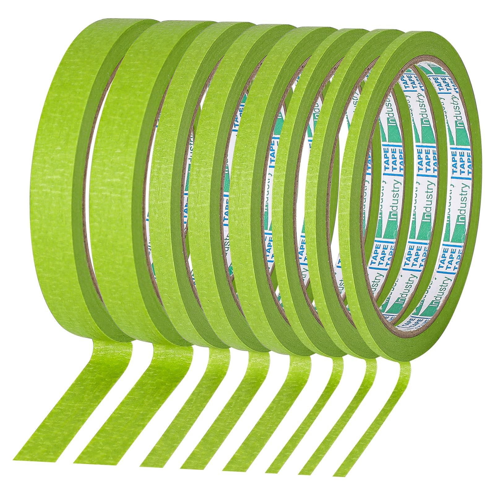 8 Rolls Green Pinstripe Tape 1/8 1/4 1/2 Inch Masking DIY Auto Paint