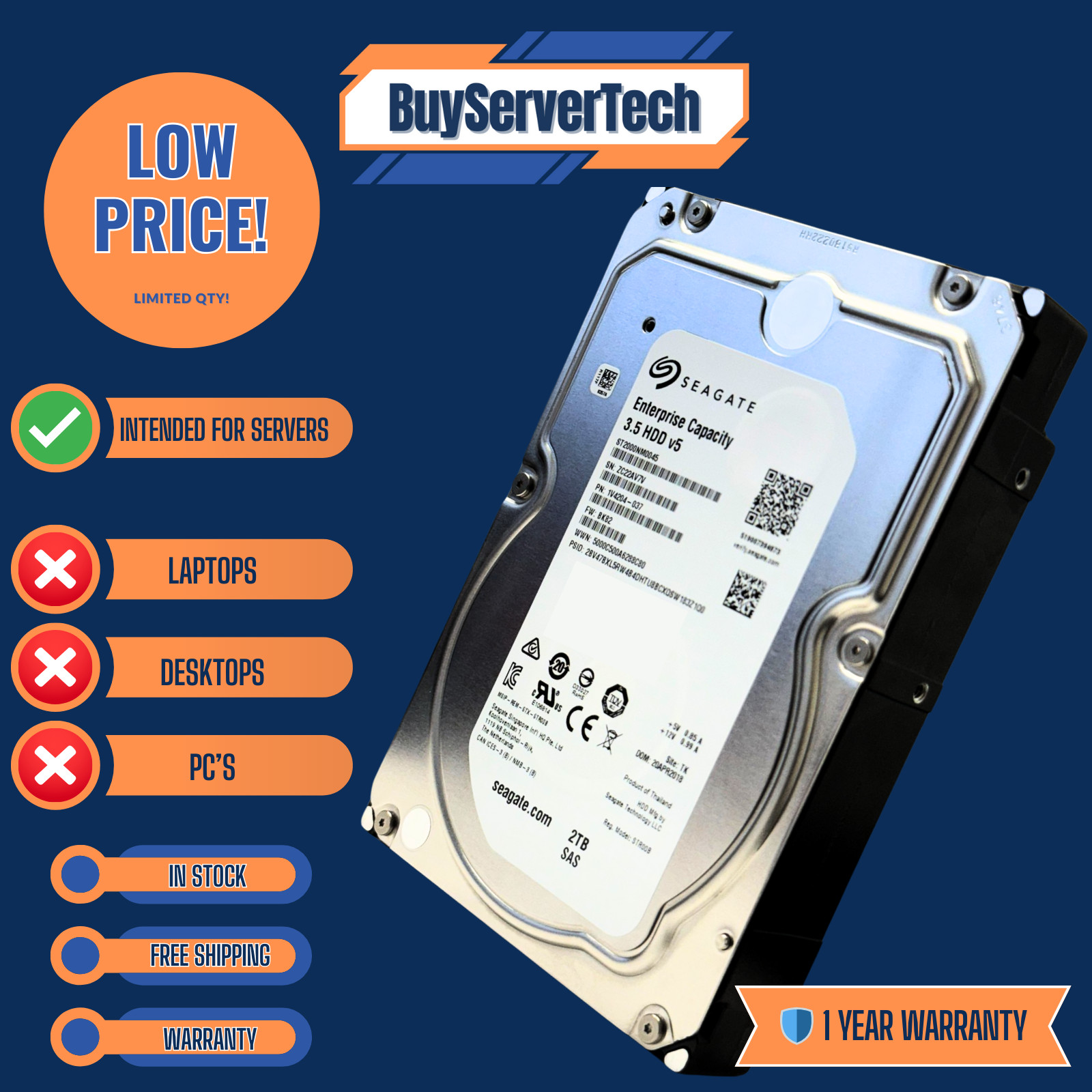 Seagate ST2000NM0045 2TB 7.2K SAS 12Gb/s 3.5\