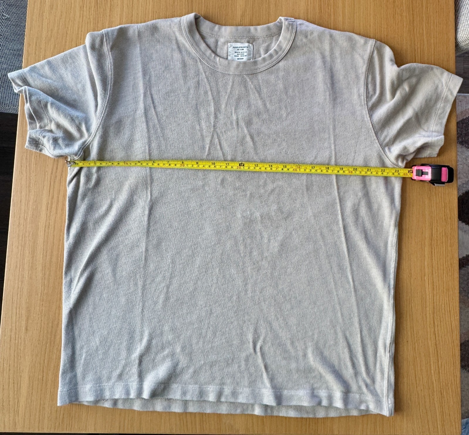 Buck Mason T-Shirt Mens XL Field Spec Cotton Heavy Tee in Abbey Stone (Grey)