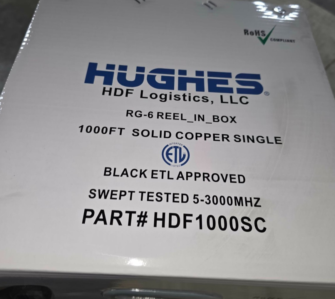 RG6 Coax Single RG6 Solid Copper Black EnviroReel - 1000ft RoHS Compliant RG6 Coax Single RG6 Solid Copper Black EnviroReel - 1000ft RoHS Compliant