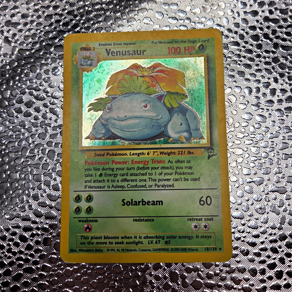 Wizards of the Coast Venusaur 018/130 Base Set 2 Holo Rare 100 HP Eng 2000 Wizards of the Coast Venusaur 018/130 Base Set 2 Holo Rare 100 HP Eng 2000