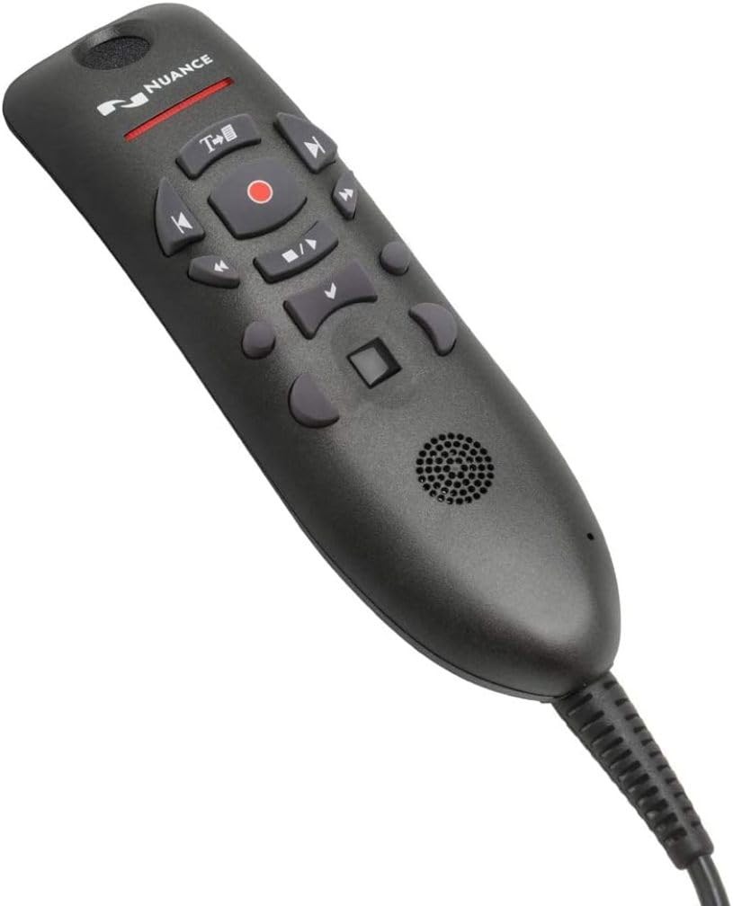 Nuance PowerMic III Microphone (Non-Healthcare), 9 Ft Cord,  [PC Disc], Black