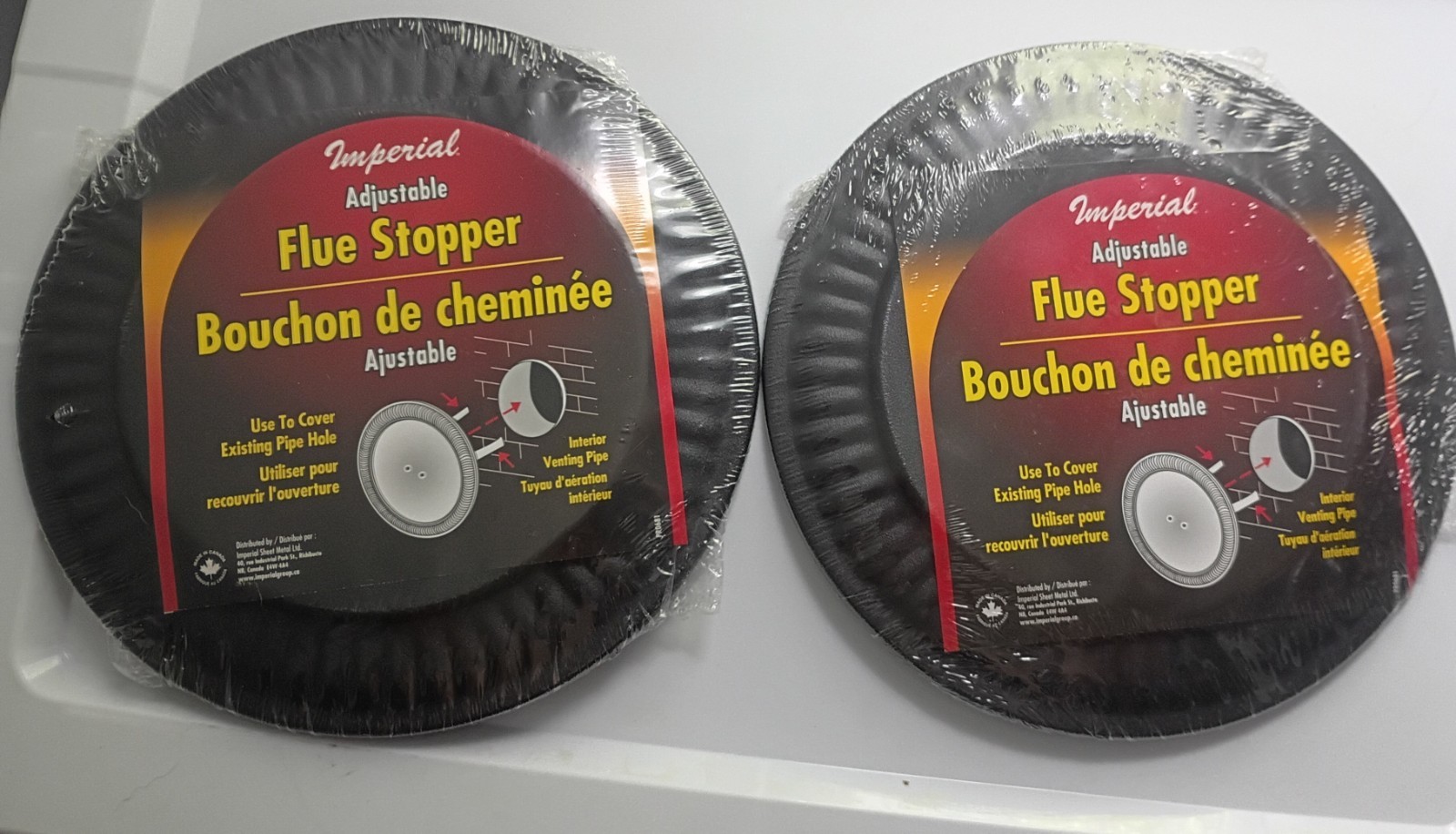 *Set Of 2* IMPERIAL MFG. - Black Flue Stop - Adjustable 6\ *Set Of 2* IMPERIAL MFG. - Black Flue Stop - Adjustable 6\