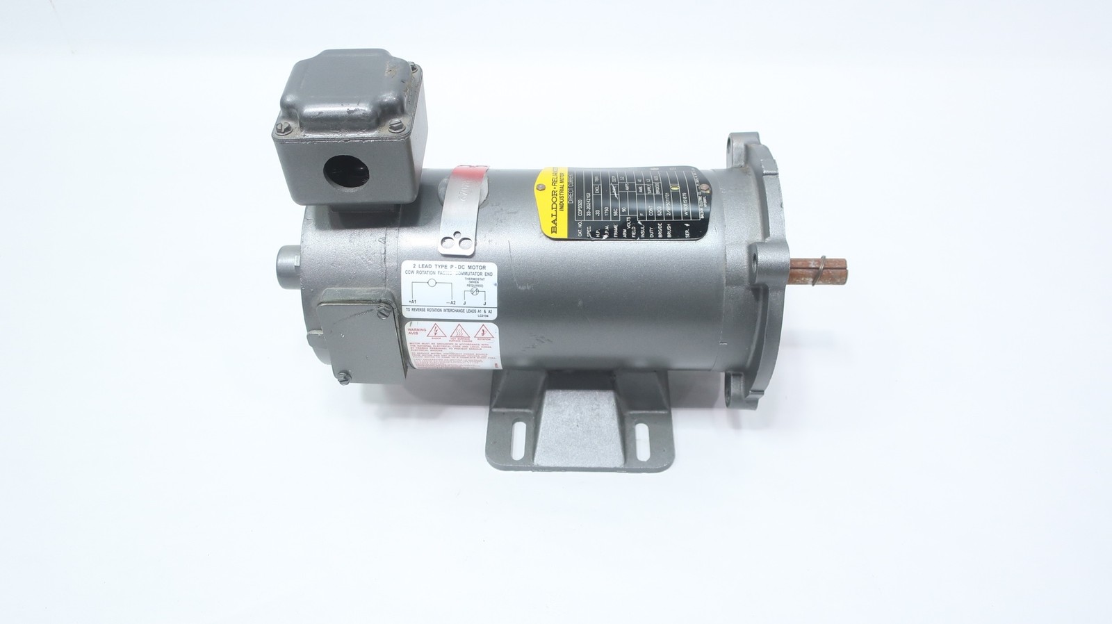 Baldor CDP3320 Dc Motor 56c 0.33hp 1750rpm 90v-dc