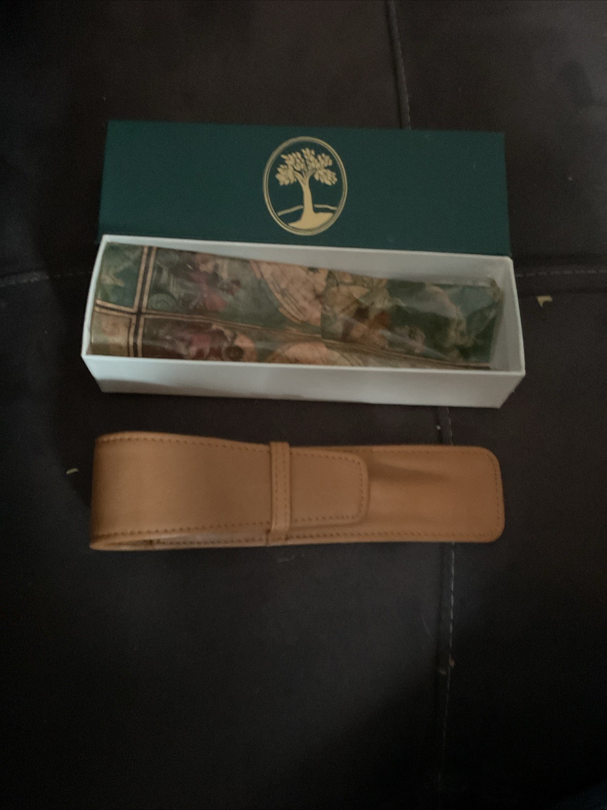 Genuine Leather Boxed Levenger Pen Sleeve / Pen Case, Brown, Premium Top Grain Genuine Leather Boxed Levenger Pen Sleeve / Pen Case, Brown, Premium Top Grain