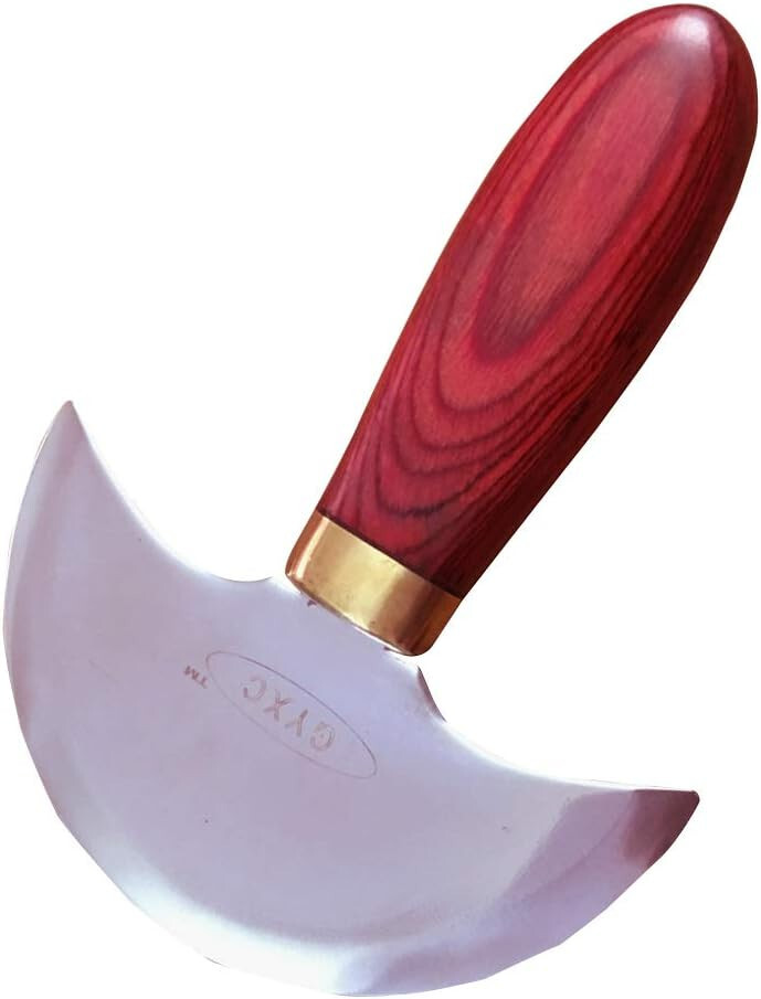 Leather Round Head Knife with Wooden Handle Leather cutting Knife for DIY (L) Leather Round Head Knife with Wooden Handle Leather cutting Knife for DIY (L)