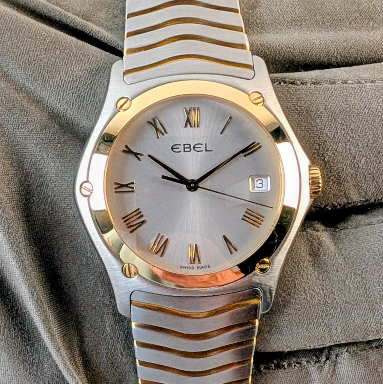 Ebel Classic Wave 18k Yellow Gold Steel 38mm Swiss Quartz Men\'s Watch E1187F41 Ebel Classic Wave 18k Yellow Gold Steel 38mm Swiss Quartz Men\'s Watch E1187F41