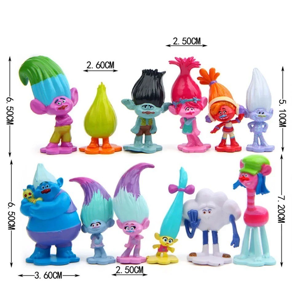 12 Dreamworks Trolls Action Figures Doll Playset Figurines Toy Cake Topper Decor 12 Dreamworks Trolls Action Figures Doll Playset Figurines Toy Cake Topper Decor
