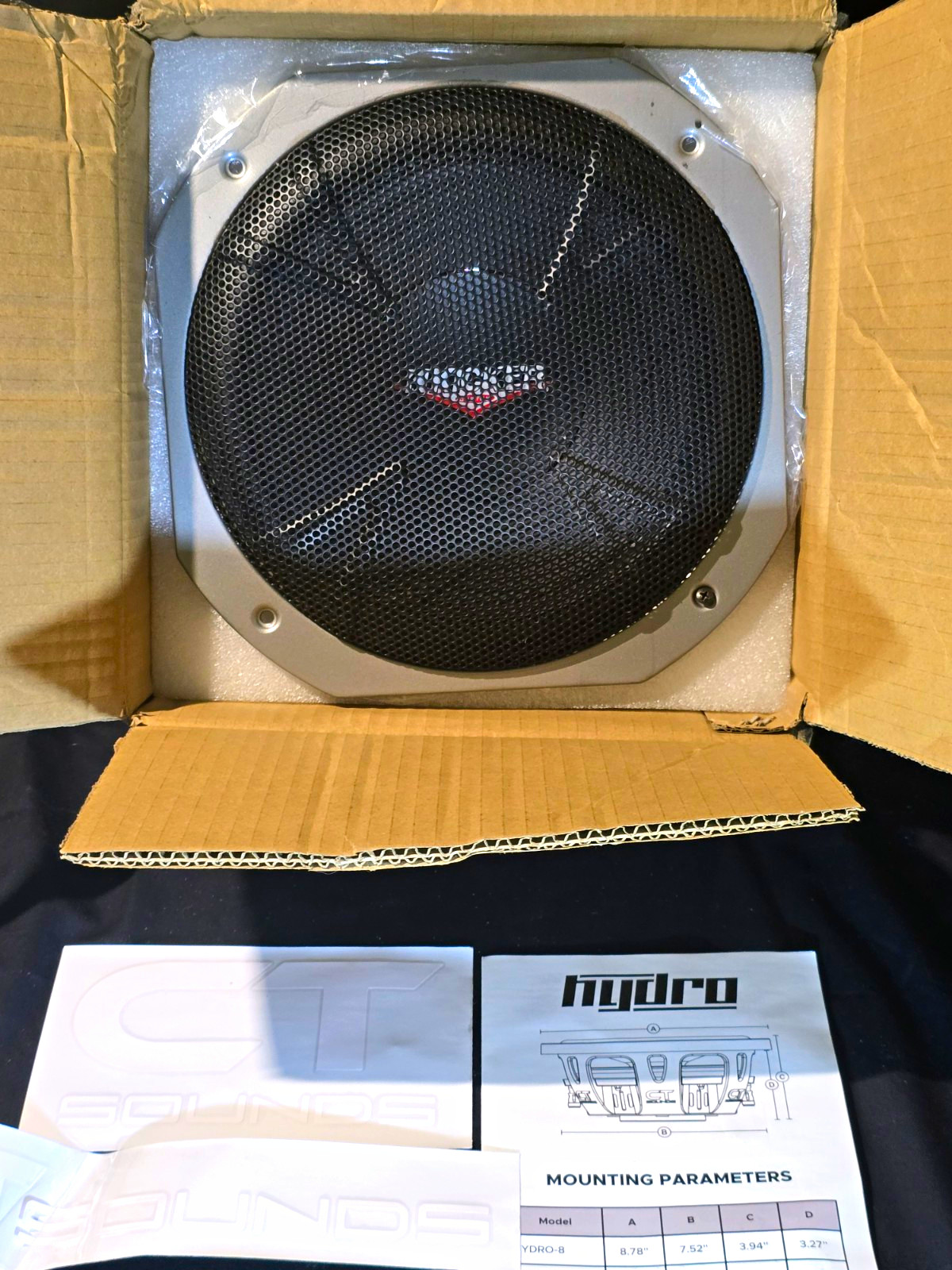 New Open Box KICKER KM10 10-Inch Marine Subwoofer 45KM104 - Silver Grille 4-Ohm