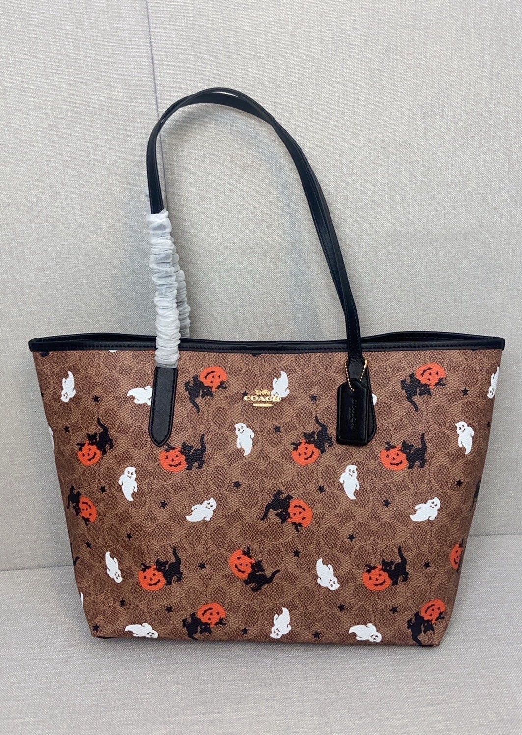 COACH CW450 City Tote in Signature Canvas with Halloween New Outlet