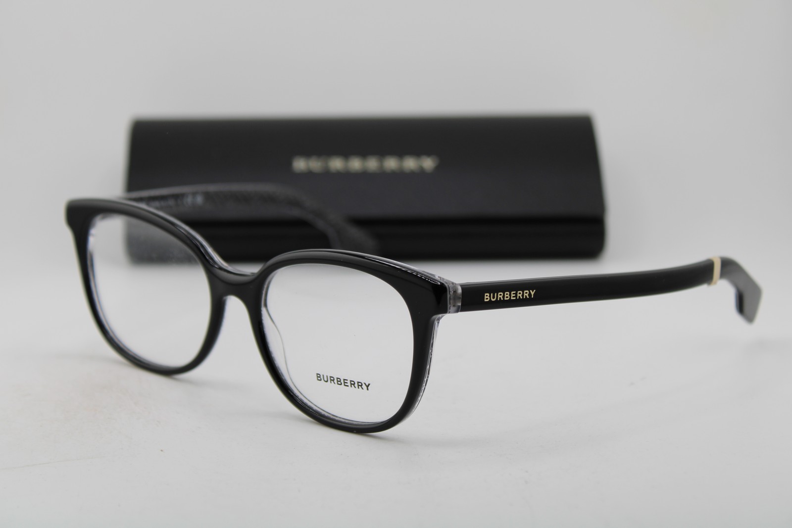 NEW BURBERRY B 2291 3977 POLISHED BLACK AUTHENTIC EYEGLASSES 53-17