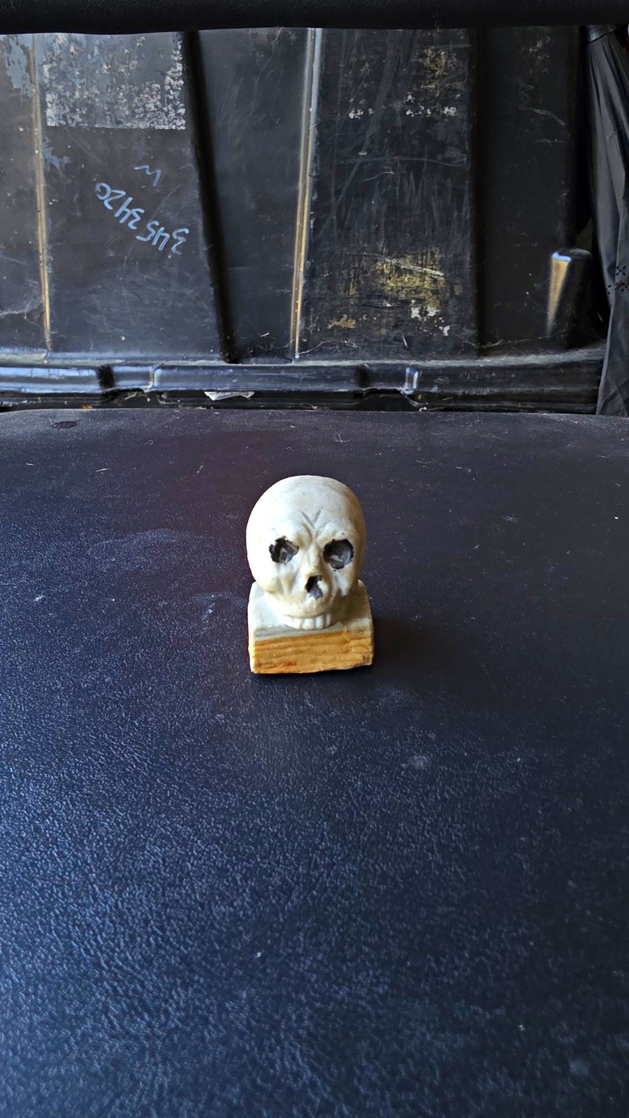 Vintage Bisque Minature Skull On A Book Vintage Bisque Minature Skull On A Book