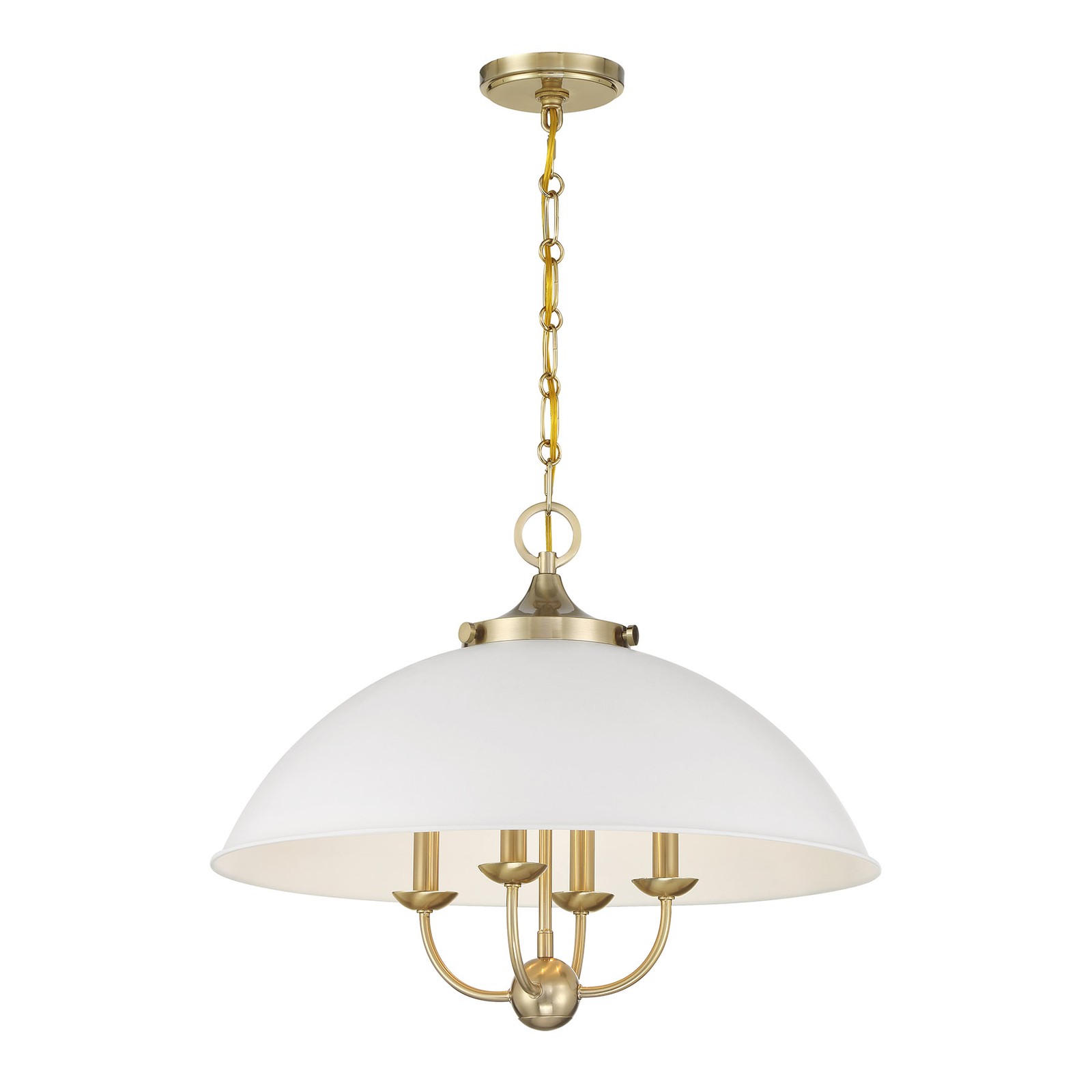 Savoy House Monterey 4-Light Pendant White Warm Brass E12