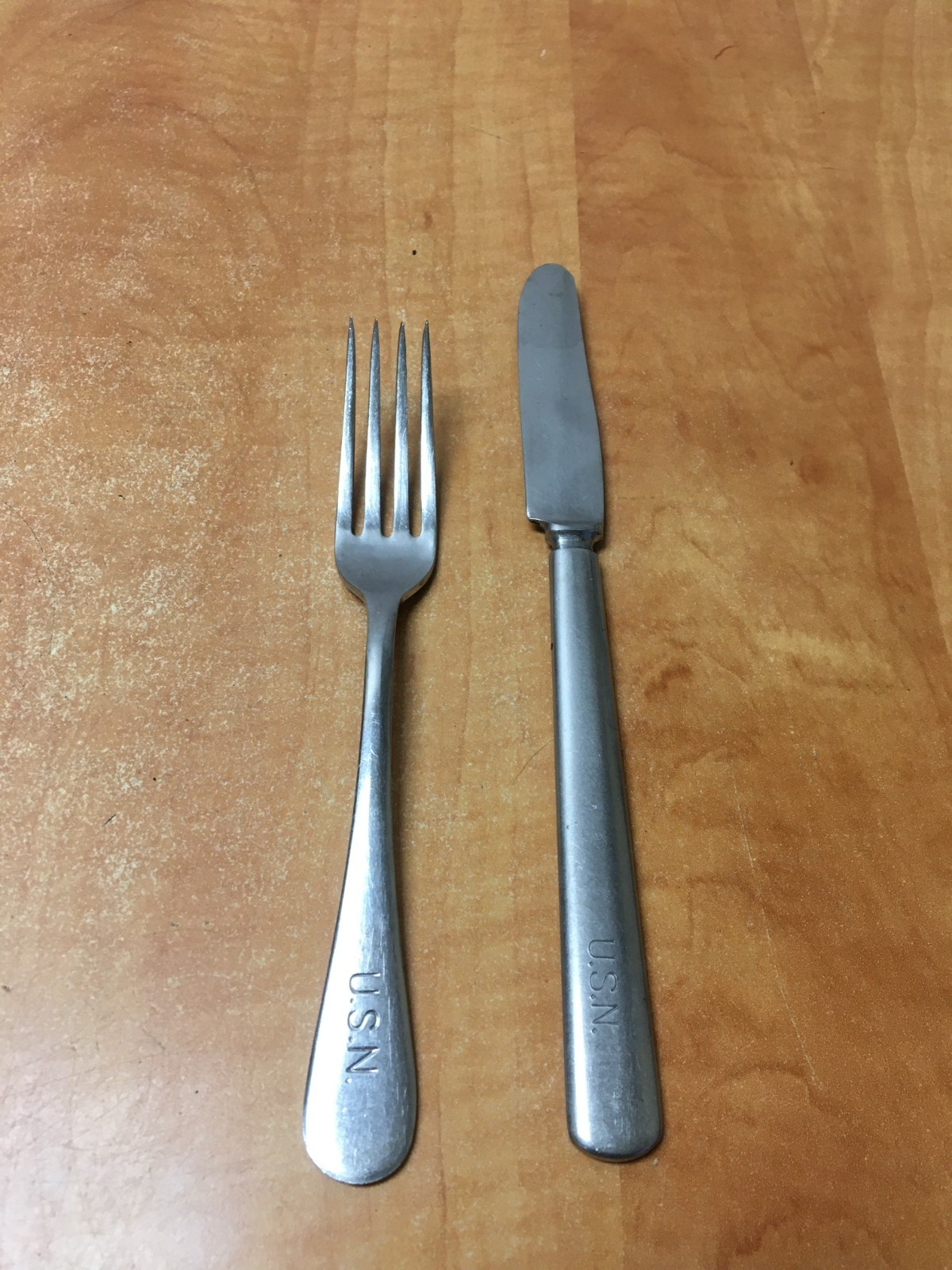 Vintage Silco Stainless Flatware U.S.N. Navy Mess Hall Dinner Fork & Knife Vintage Silco Stainless Flatware U.S.N. Navy Mess Hall Dinner Fork & Knife