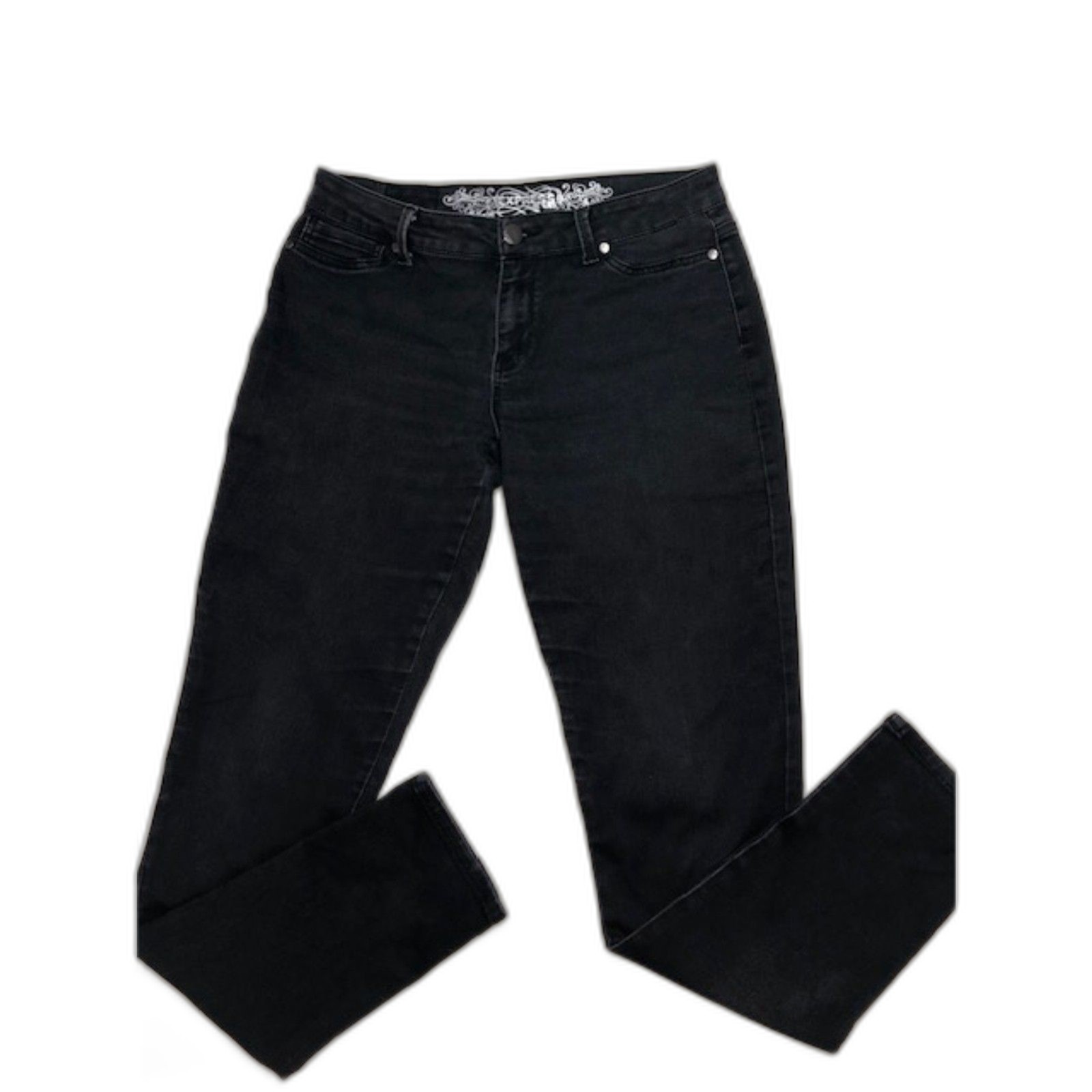 Y2K Express Midrise Straight Leg Stretch Black Jeans Y2K Express Midrise Straight Leg Stretch Black Jeans