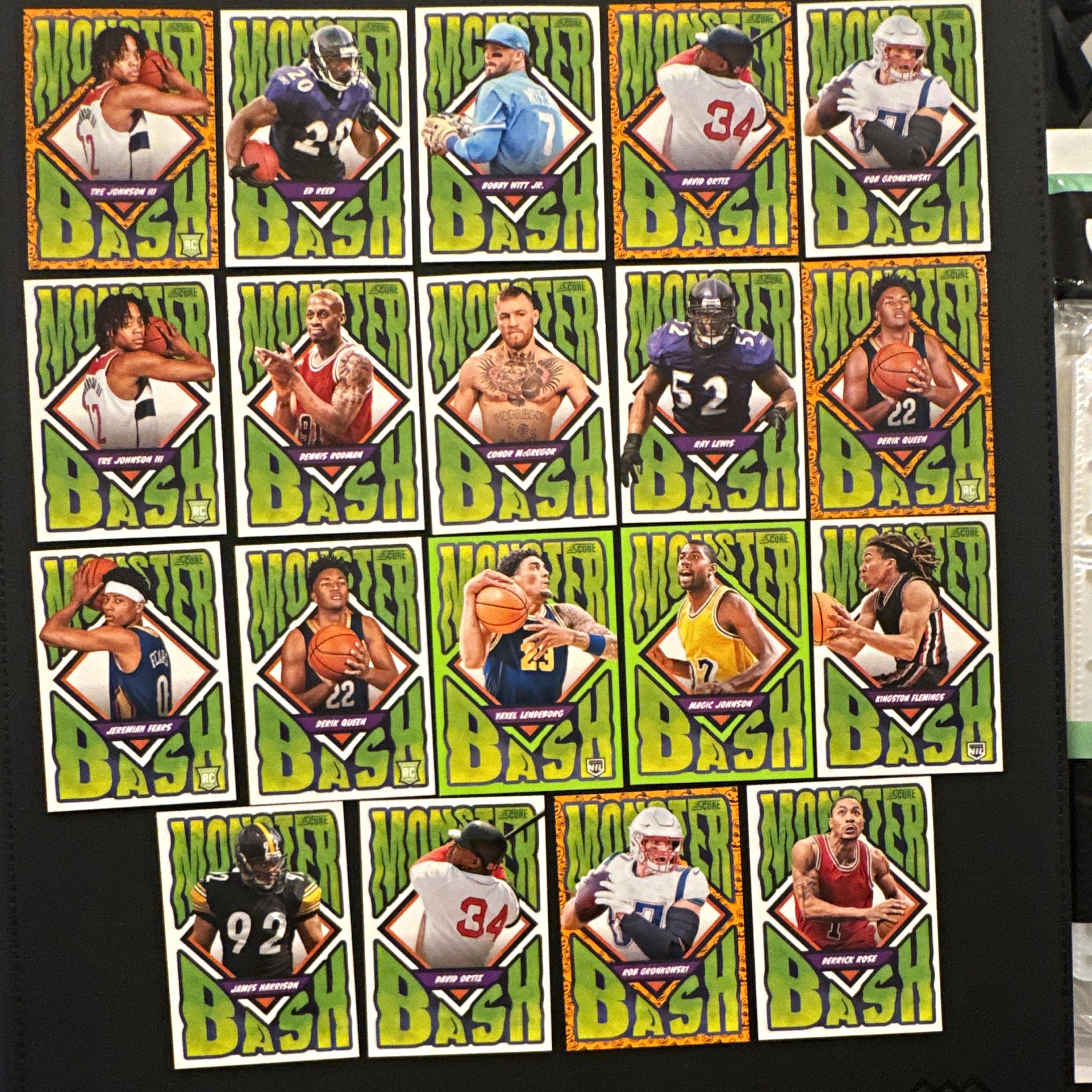 Score Monster Bash Insert Rookie 19 Card Lot Ortiz Gronkowski Reed Witt Jr