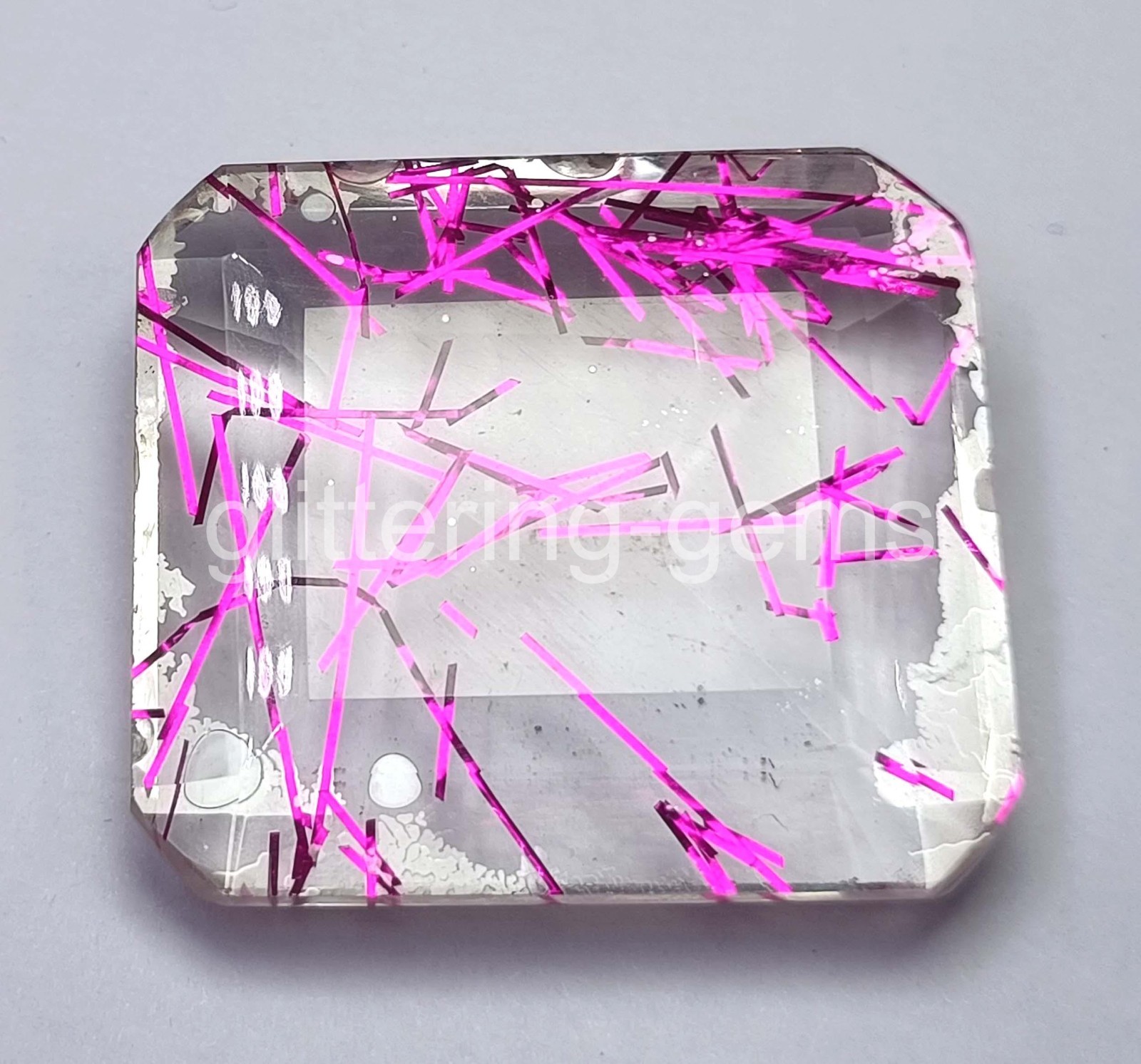 112.65 Ct Emerald Pink Rutilated Quartz Certified Transparent Loose Gems 5AOZ