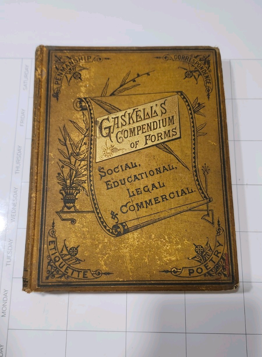 Gaskell\'s Compendium of Forms 1881 Antique Victorian Etiquette Penmanship Book Gaskell\'s Compendium of Forms 1881 Antique Victorian Etiquette Penmanship Book