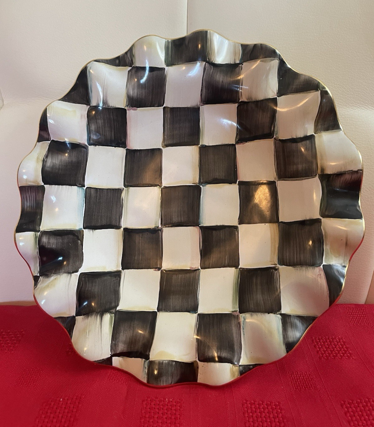 New Mackenzie Childs Courtly Check Fluted 9\