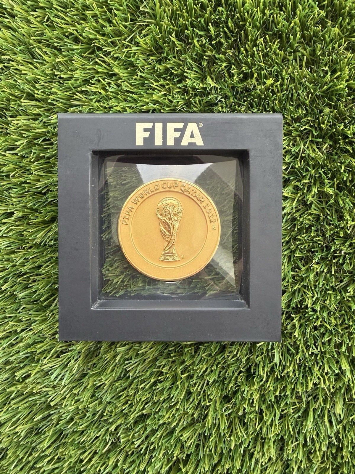 FIFA World Cup Qatar 2022 FINAL DRAW Gold Coin/Medallion in Display Case RARE FIFA World Cup Qatar 2022 FINAL DRAW Gold Coin/Medallion in Display Case RARE