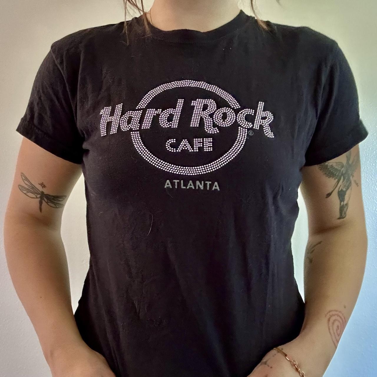 Vintage Y2K Hard Rock Cafe Atlanta Bedazzled Graphic T-Shirt – Size M Vintage Y2K Hard Rock Cafe Atlanta Bedazzled Graphic T-Shirt – Size M