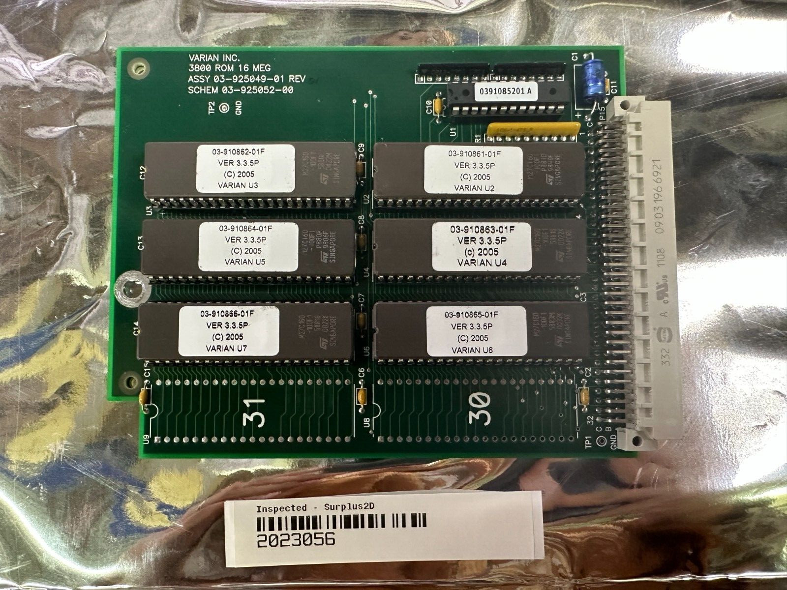 Varian 3800 GC ROM 16 MEG Board 03-925049-01 Rev 1