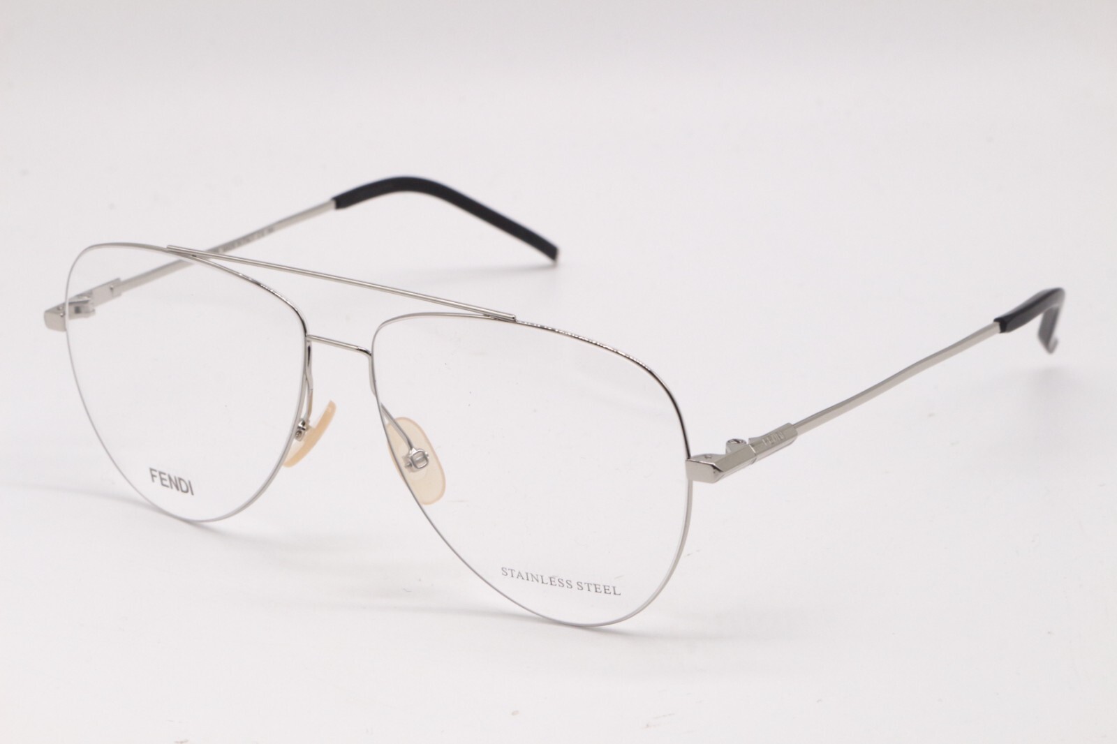 NEW FENDI FF M0048 84J SILVER BLACK AUTHENTIC DESIGNER FRAMES EYEGLASSES 57-14