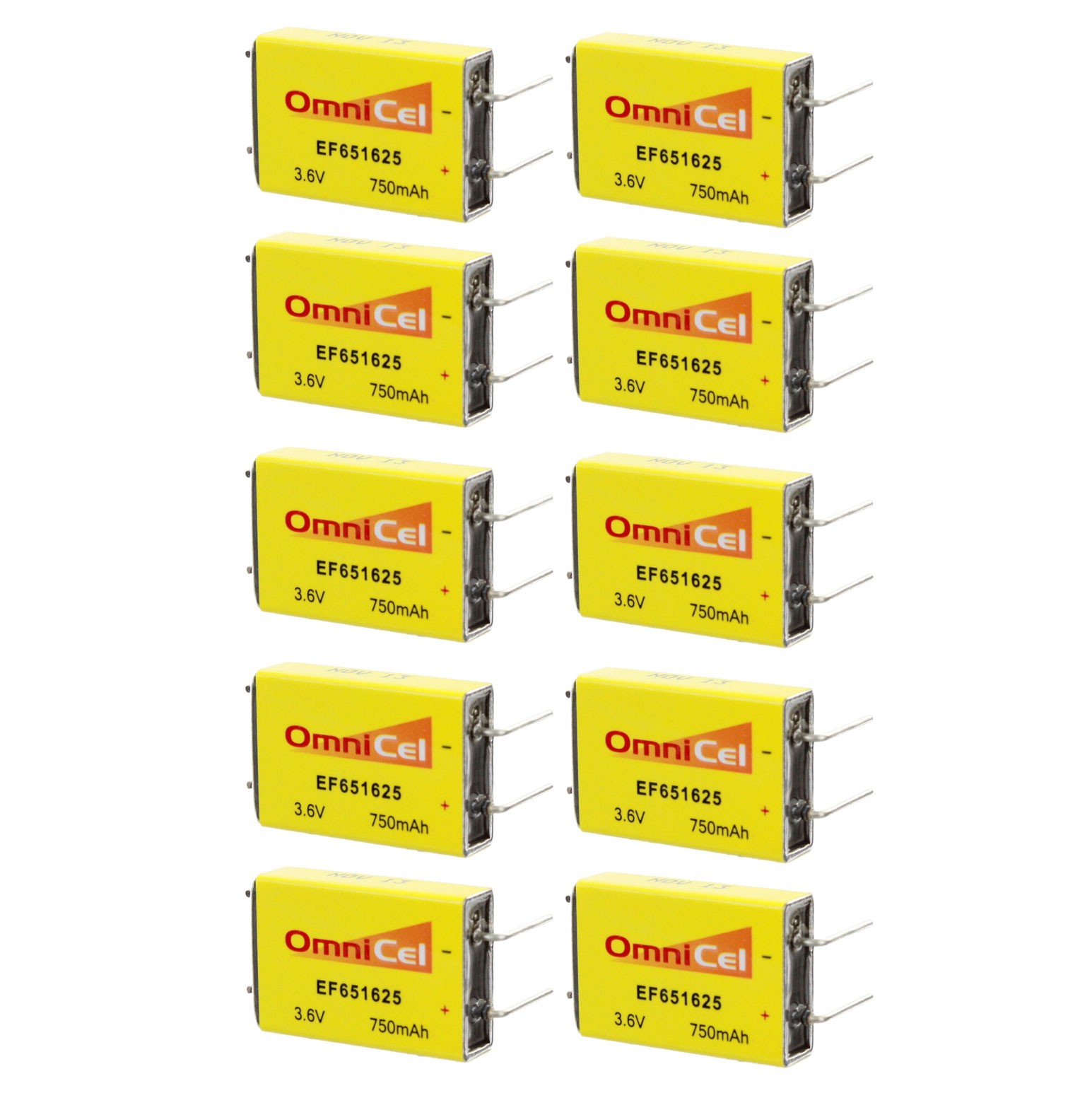 10pc OmniCel ER651625 3.6V 750mAh Prismatic Lithium Battery BL-7PN