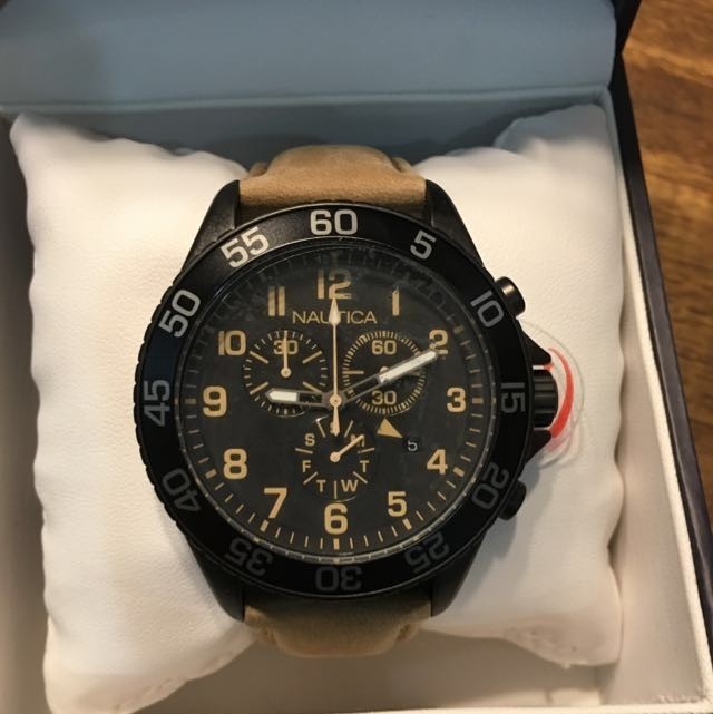 Nautica NST Black/Leather NAD17507G Nautica NST Black/Leather NAD17507G