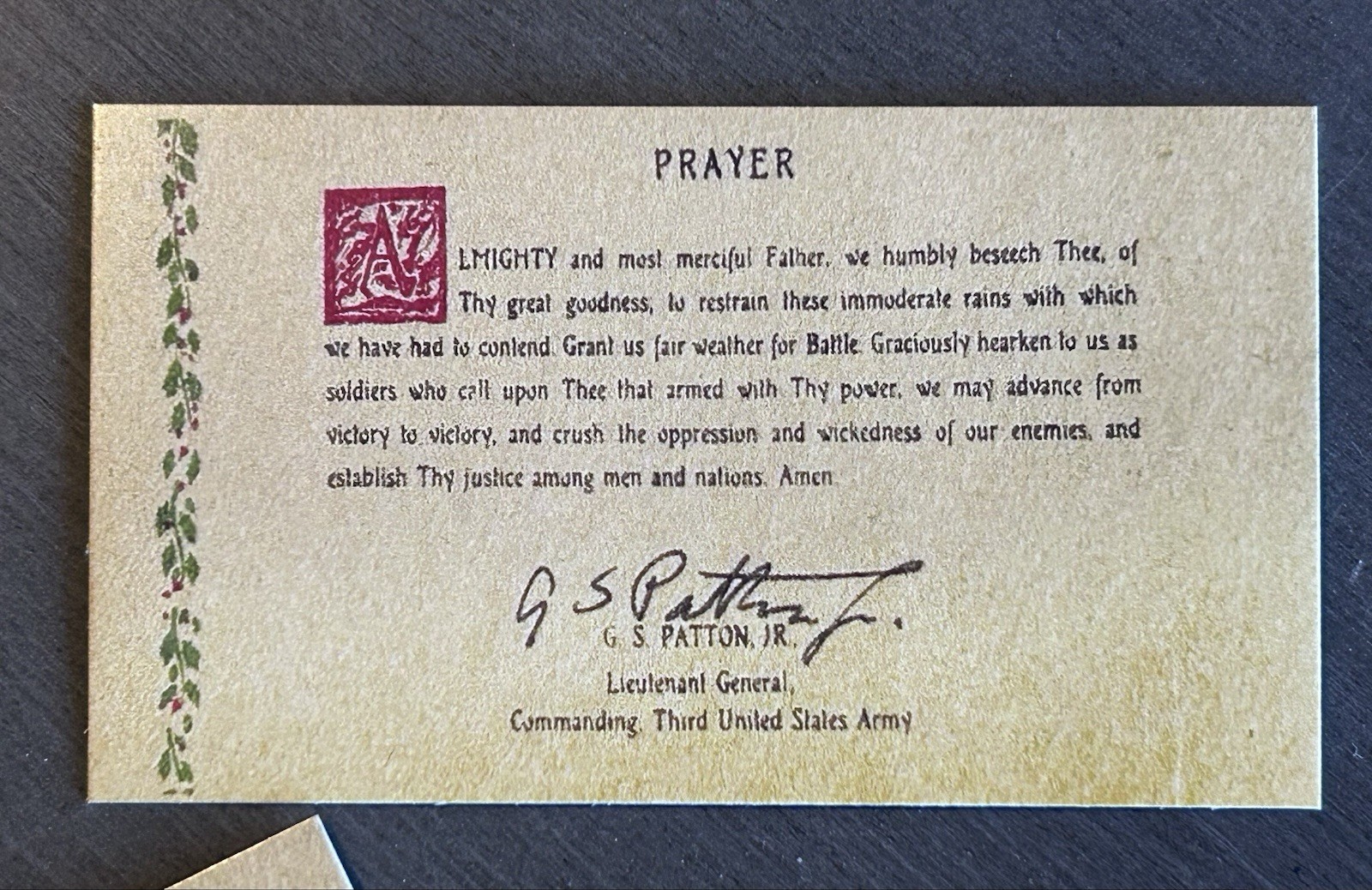 5 Gen. George Patton Mini Repro Christmas Prayer Cards. 5 Gen. George Patton Mini Repro Christmas Prayer Cards.