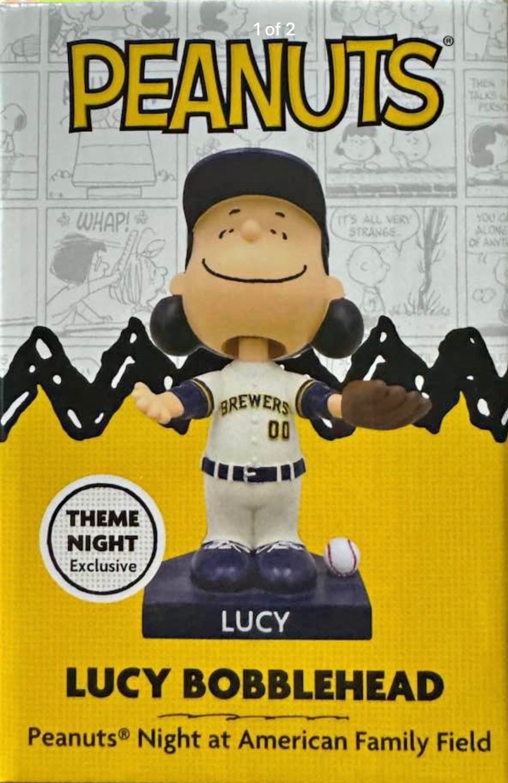 New 2026 MILWAUKEE Brewers Peanuts Lucy Bobblehead Sept 25 Theme Night 