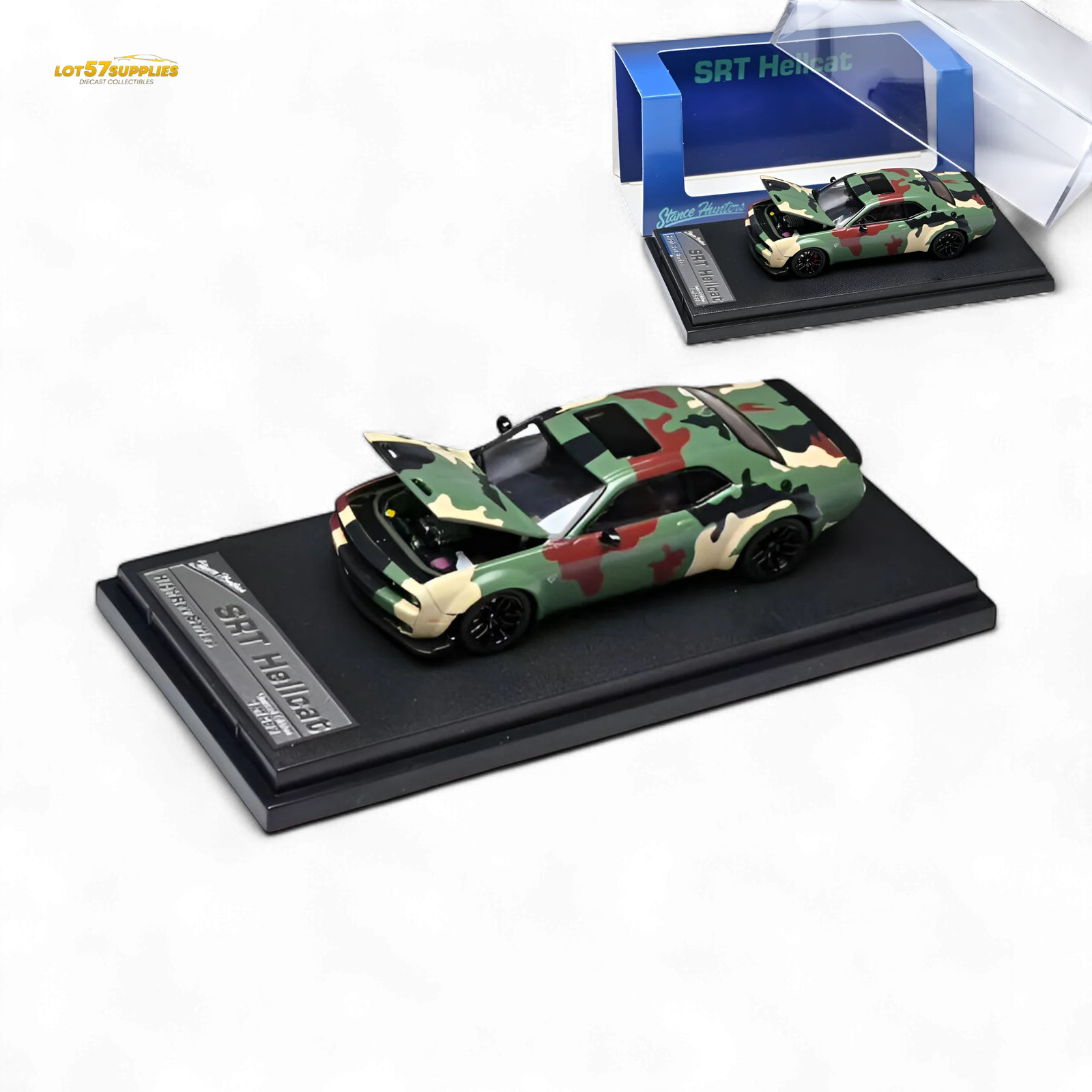 Stance Hunters Dodge Challenger SRT Hellcat Army Green 1:64