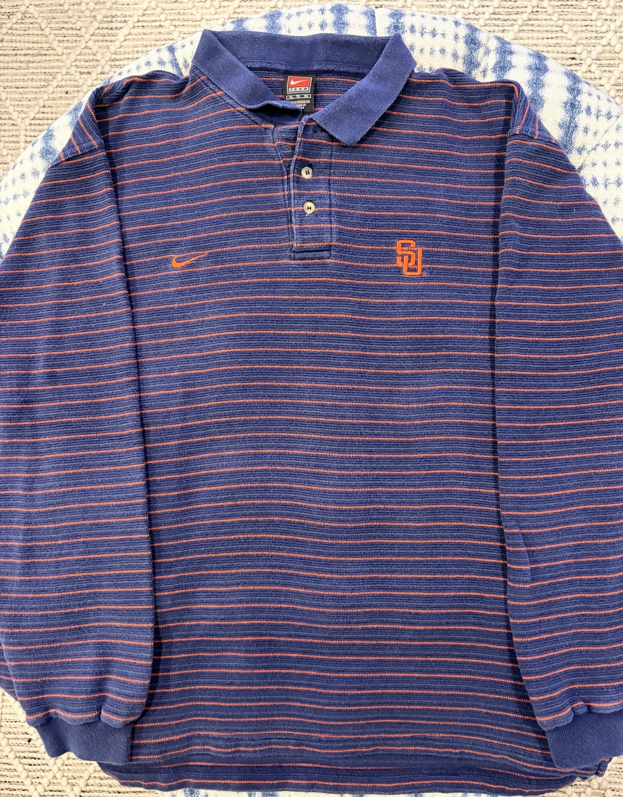 Nike Team Apparel Syracuse University Long Sleeve Polo Shirt Mens Sz XL