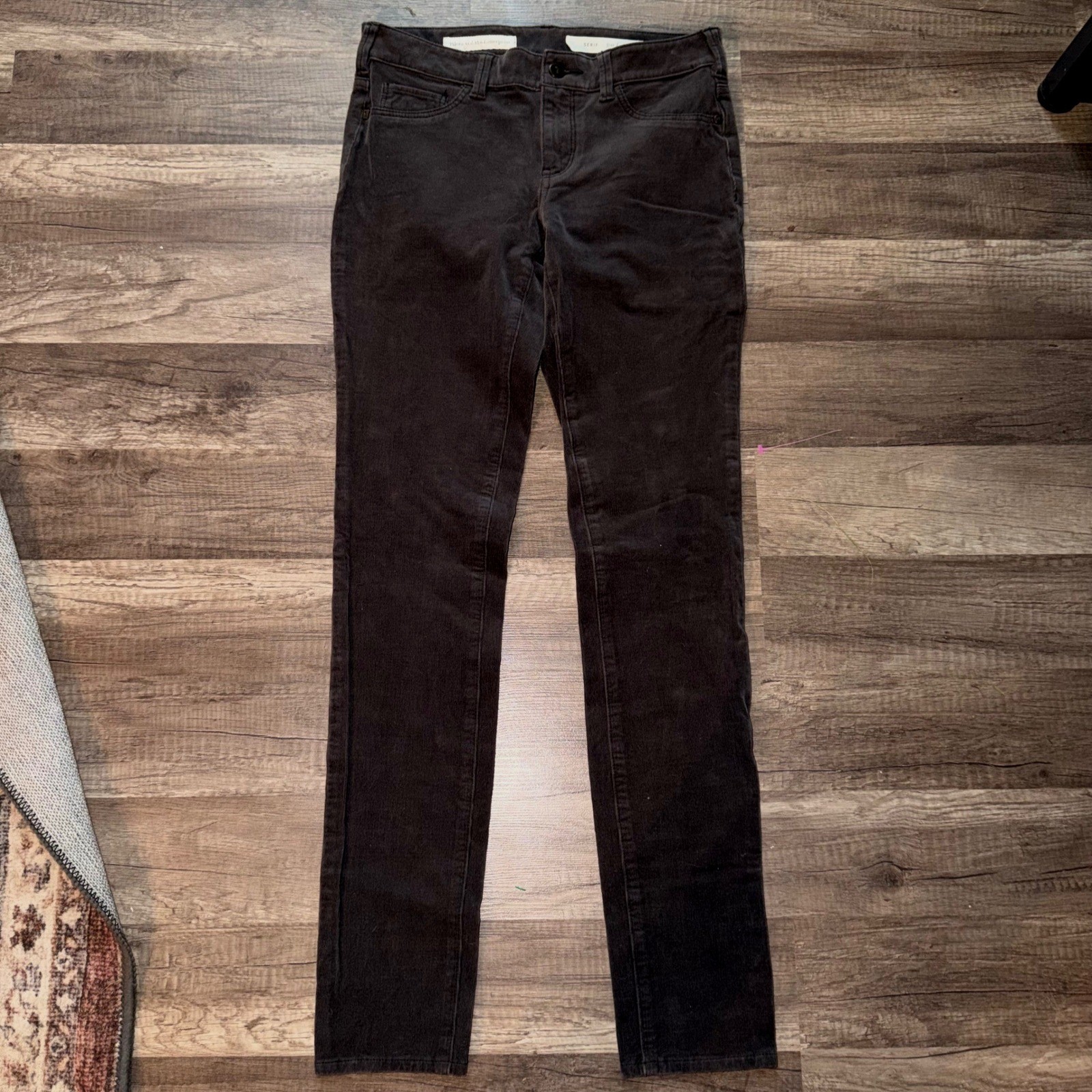 Pilcro Serif Corduroy Pants Gray Slim Straight Size 26 Anthro